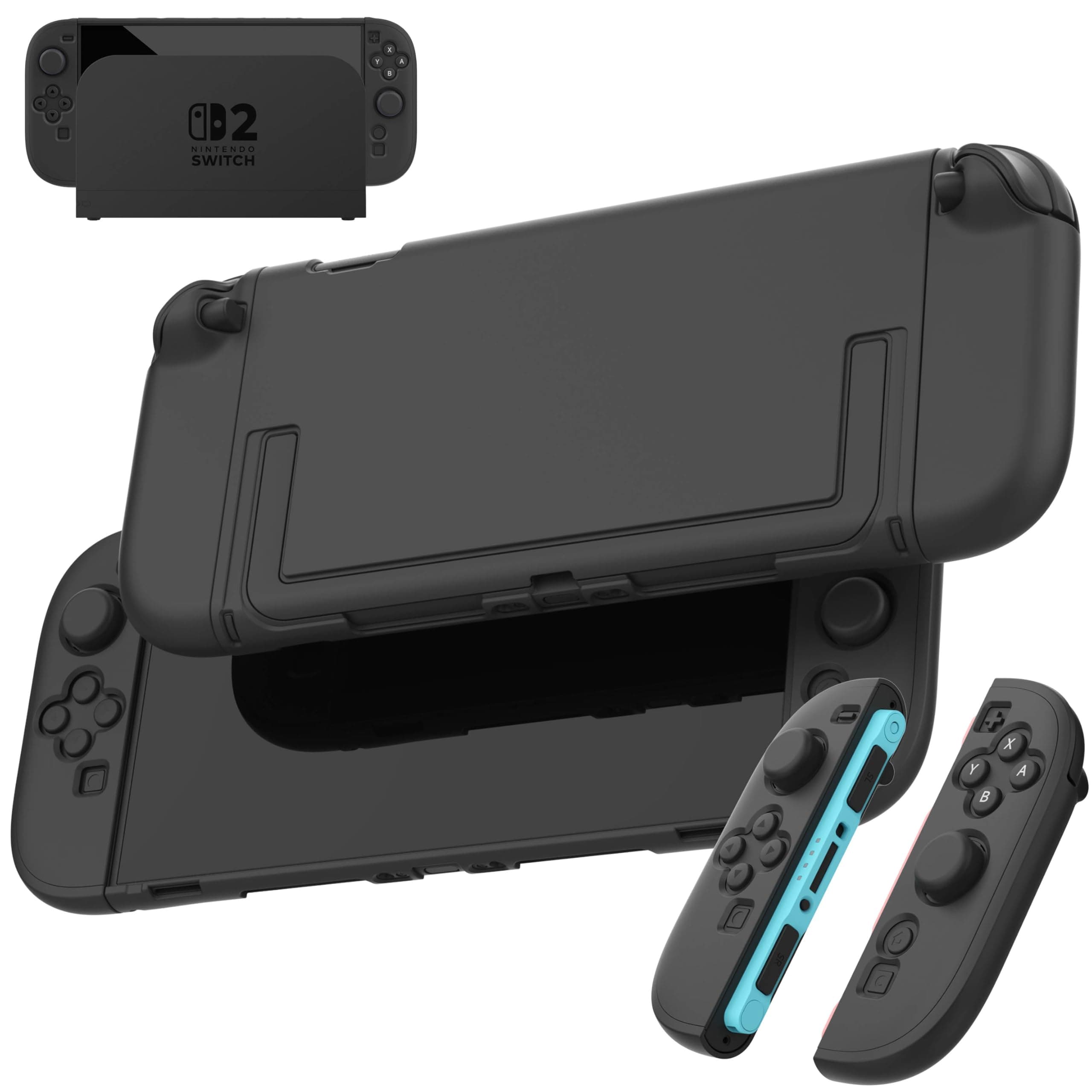 EIELST Dockable Case for Nintendo Switch 2 2025 (Only), [10 FT Military Grade Drop Protection] Cute Protective Cover Case for NS 2 - Black