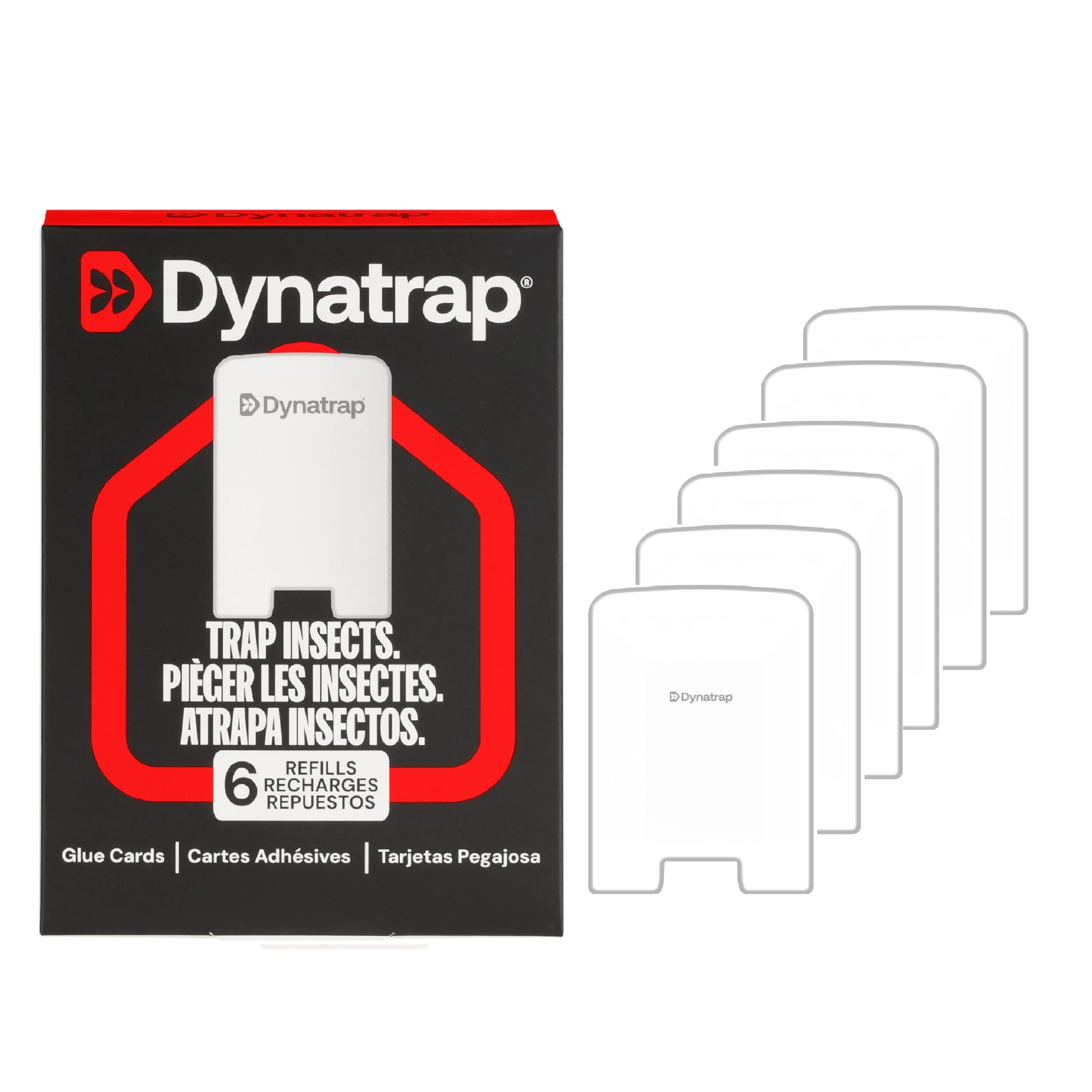 Dynatrap Glue Card Refills 6-Pack – Compatible with Indoor Plug-in Fly Trap Models DT3007 & DT3007W, Sticky Insect Control Fruit Fly Gnat Moth Bug Catcher Replacement Cards Pest Control, 23007