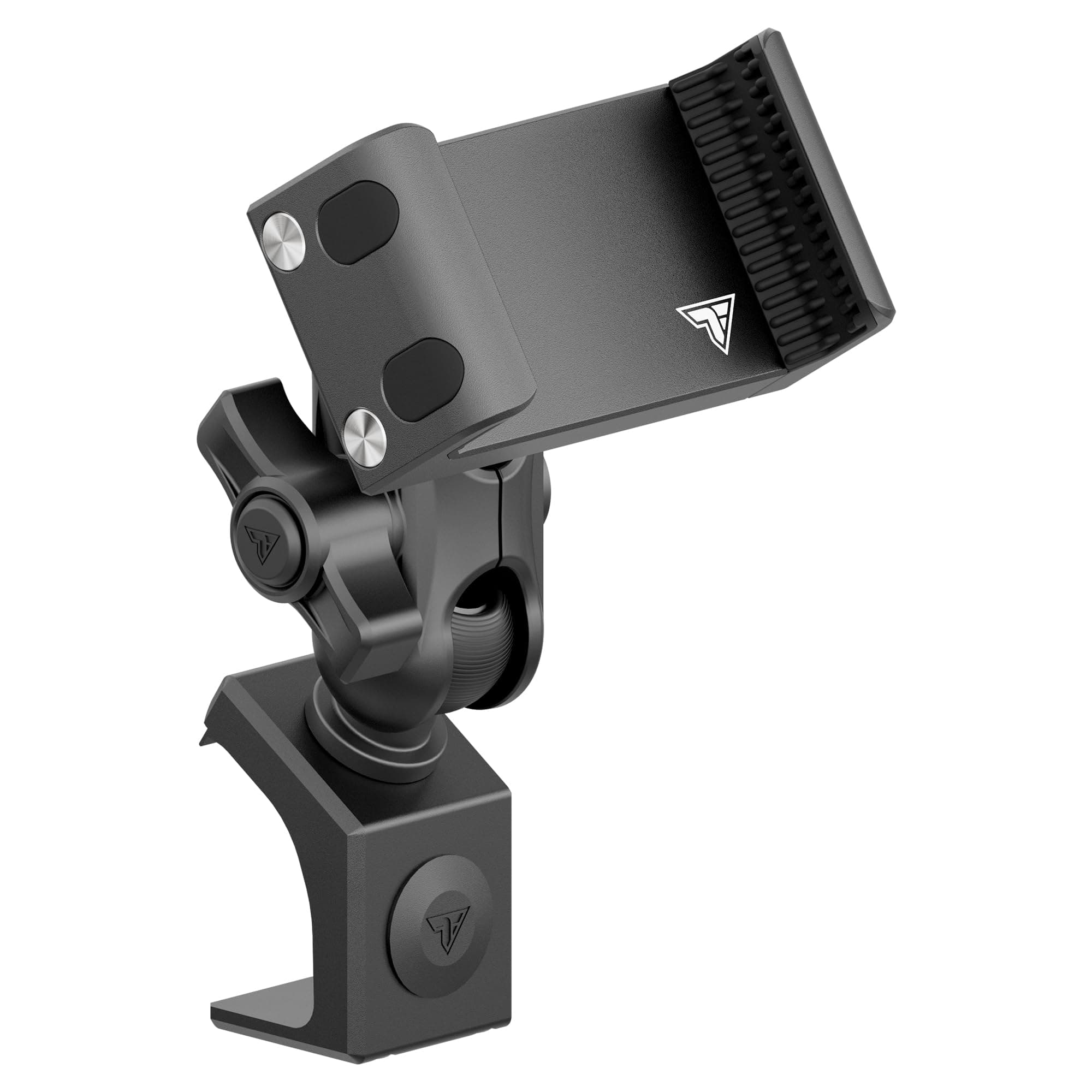 Tackform Link Phone Mount with Top Dash Clip - Compatible with 2021-2025 Ford Bronco | CNC Billet Aluminum | Zero Slip, Anti-Scratch | Universal Holder Compatible with iPhone, Galaxy, More | Black