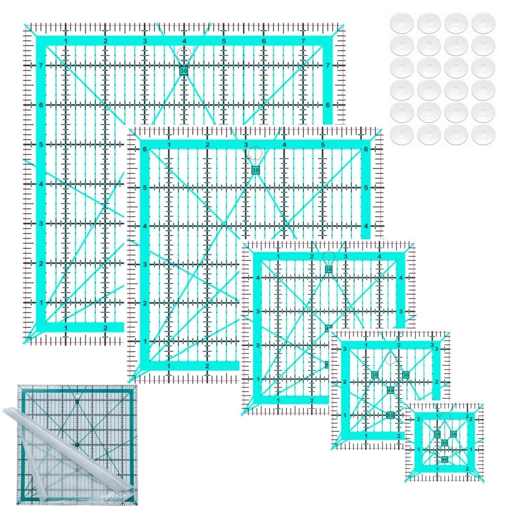 Quilting Rulers,5 Quilting Square Rulers(2.5",3.5",5", 6.5", 8"),Quilting Rulers and Templates