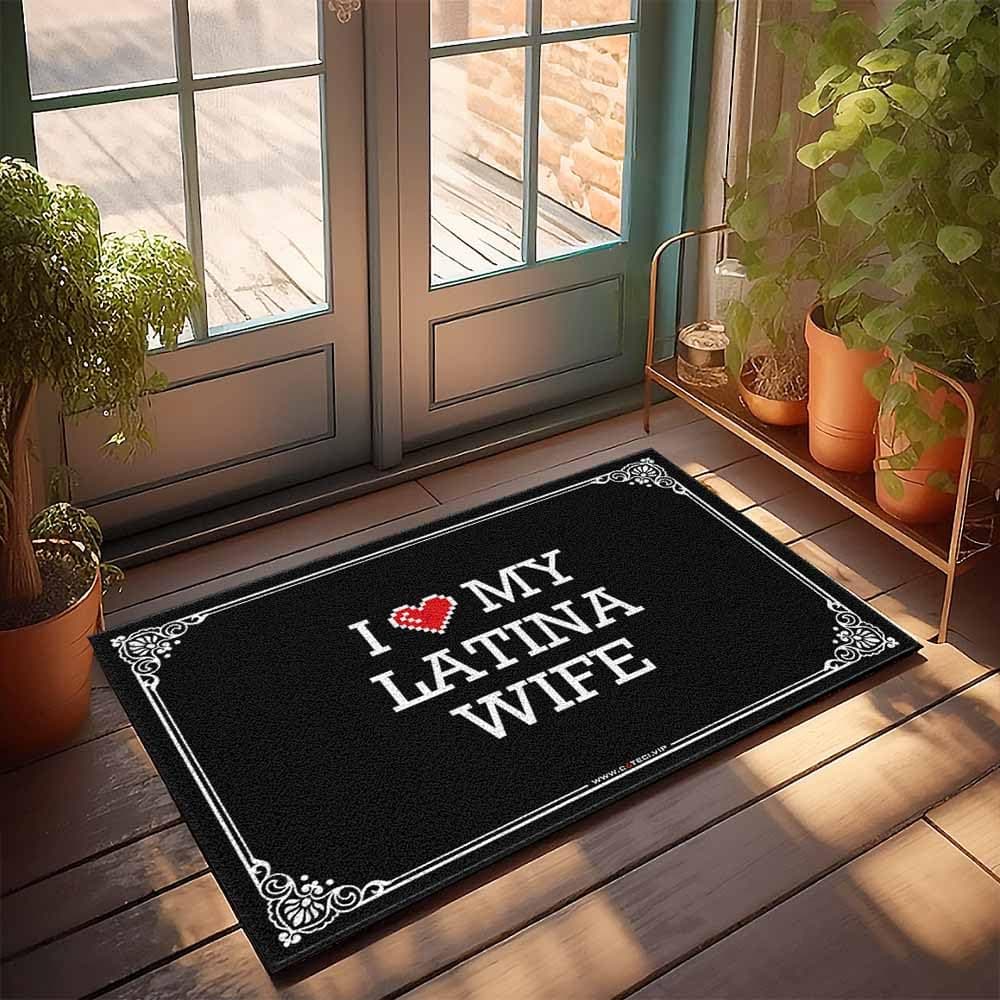 Dsocuiubos Stuff for Boys Room I Love My Latina Wife Doormat Mat in House Backyard Bar Decor (Color : Colour, Size : 65X90CM)