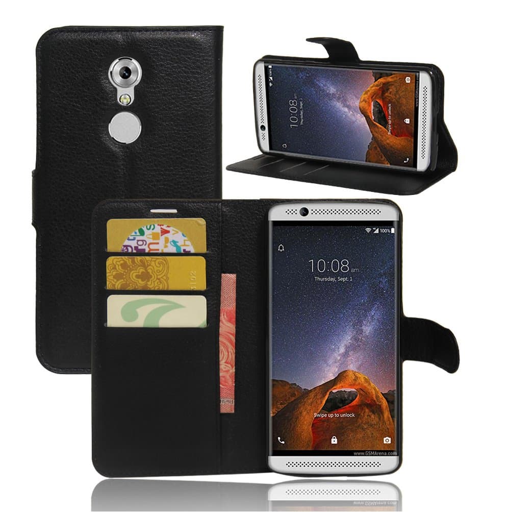 ZTE AXON 7 Mini Case–Manyip PU Leather Stand Wallet Flip Case Cover for ZTE AXON 7 Mini,Business Style Phone Protection Shell,The case with[Cash and Card Slots]