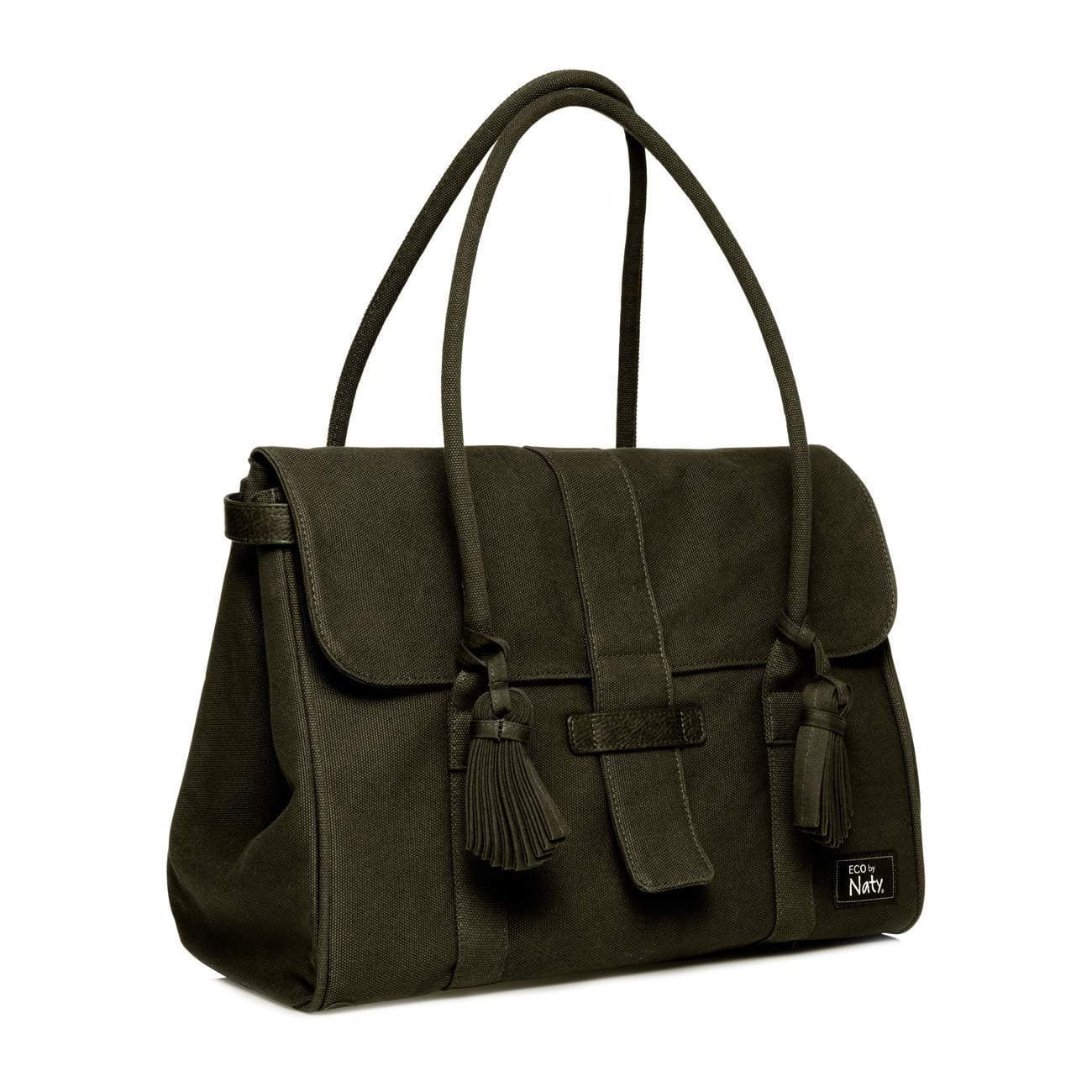 Eco by Naty Unisex's Satchel Diaper Bag Green, Made of GOTS Certified Organic Cotton, Magnetic Closure