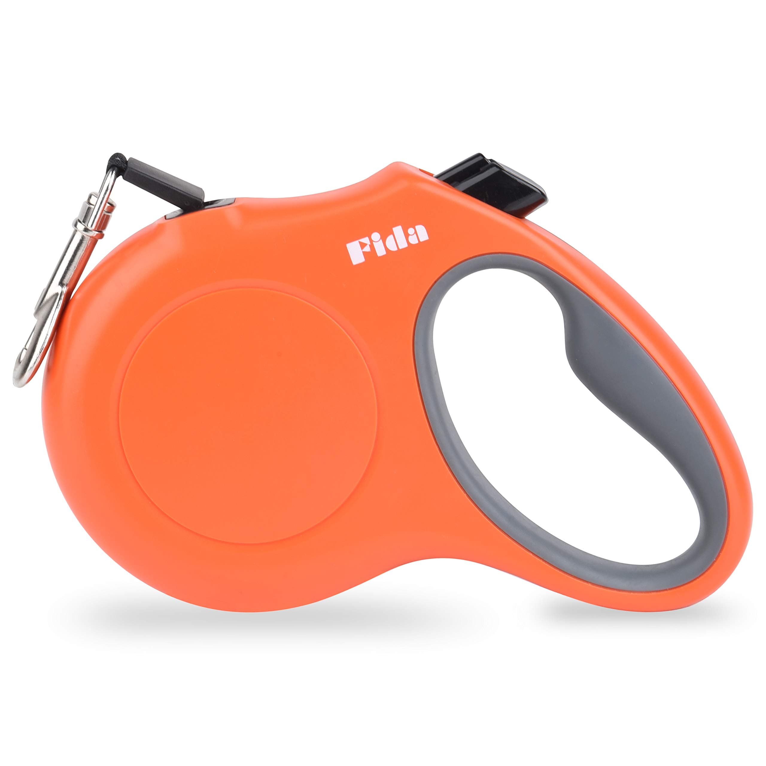 Fida Retractable Dog Leash, 10ft Heavy Duty Pet Walking Leash for X-Small Dogs or Cat up to 18 lbs, Tangle Free. One-Hand Brake (X-Small, Orange)