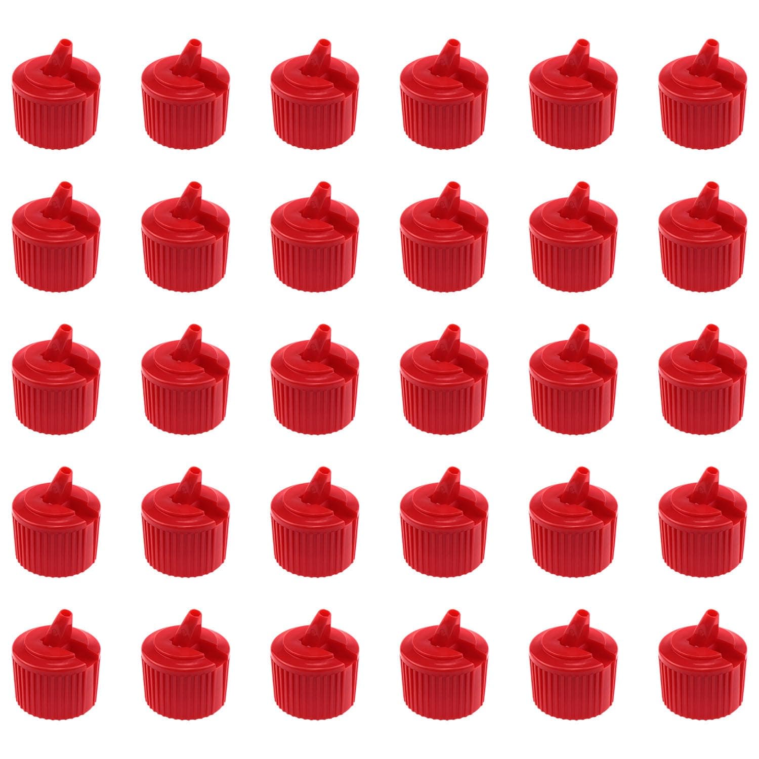 Lovelysp 30PCS Red 24/410 flip-top nozzle Plastic bottle emptying cap Reusable flip-top bottle cap Used for squeezing handicrafts and other replacement distribution caps