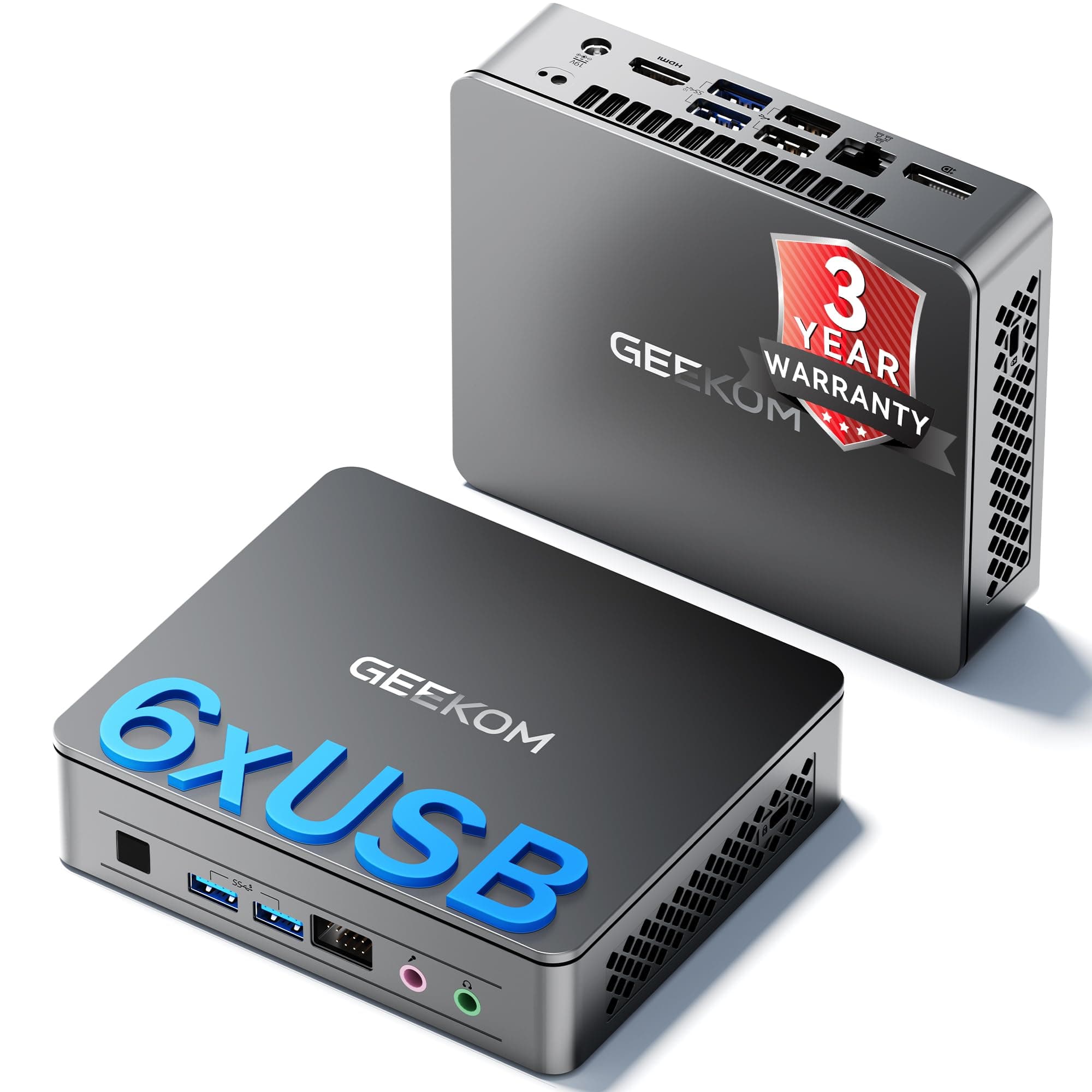 GEEKOM Air12 Lite Low Power Mini PC, Intel N95 Mini Computer 8GB RAM 256GB