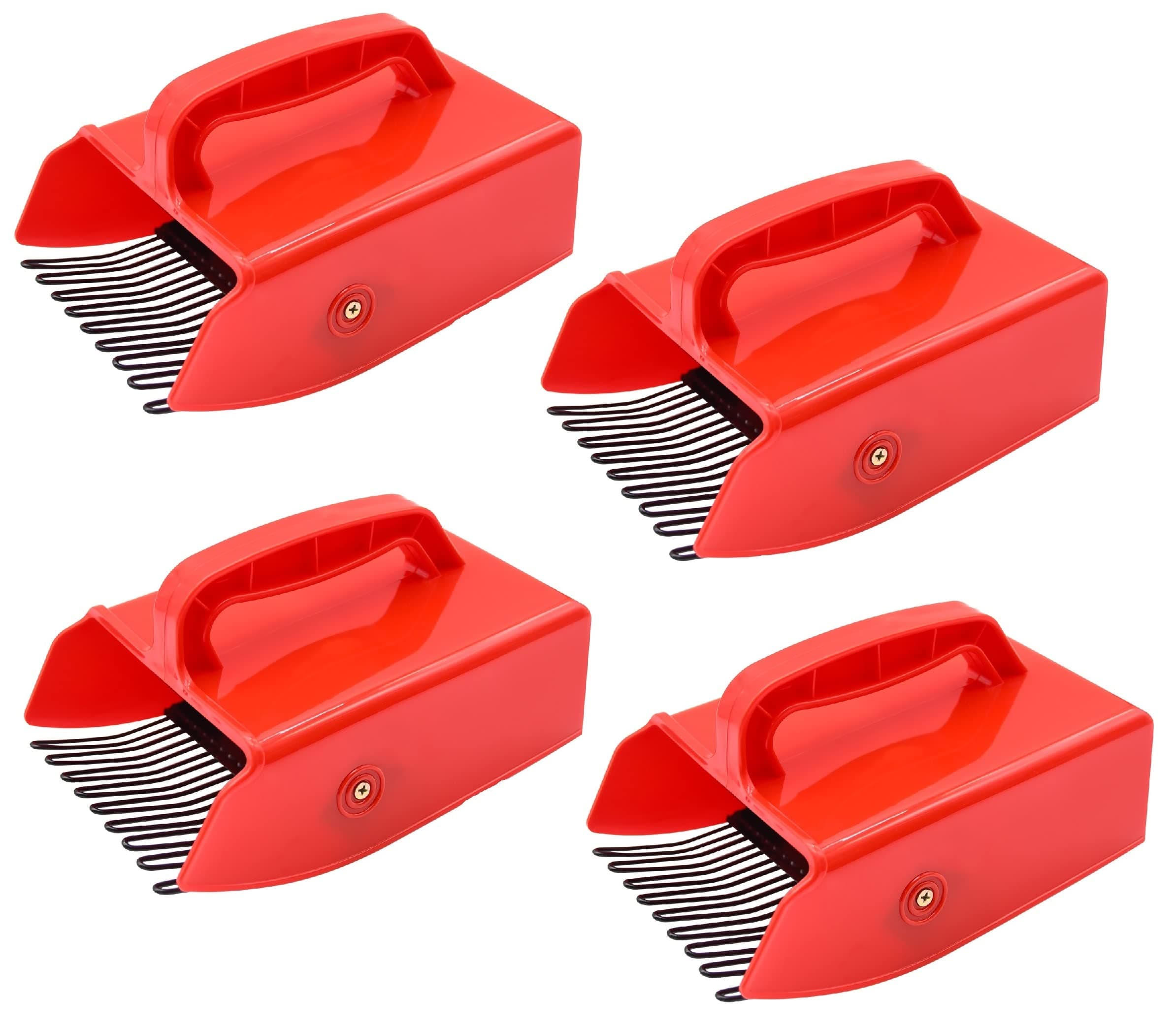 4 Pack Berry Pickers and Rakes with Metallic Comb and Ergonomic Handle