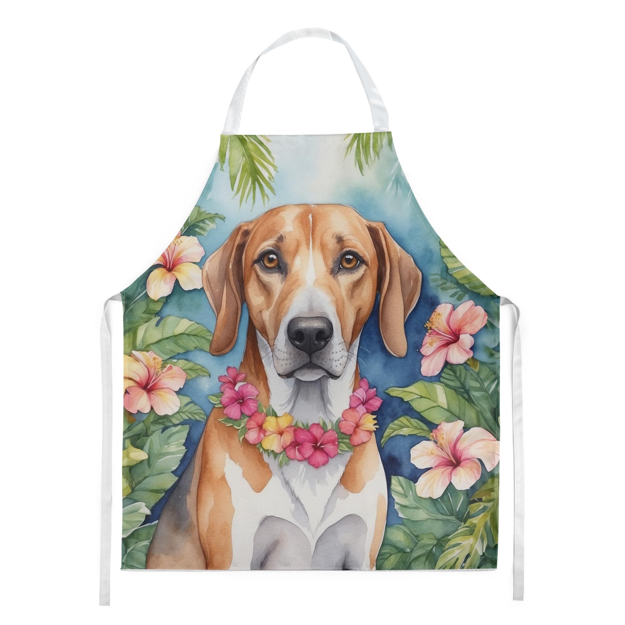 Caroline's Treasures American Foxhound Luau Apron Cooking Kitchen Server Baking Crafts Gardening for Adult Women Men, Unisex, Large, Multicolor