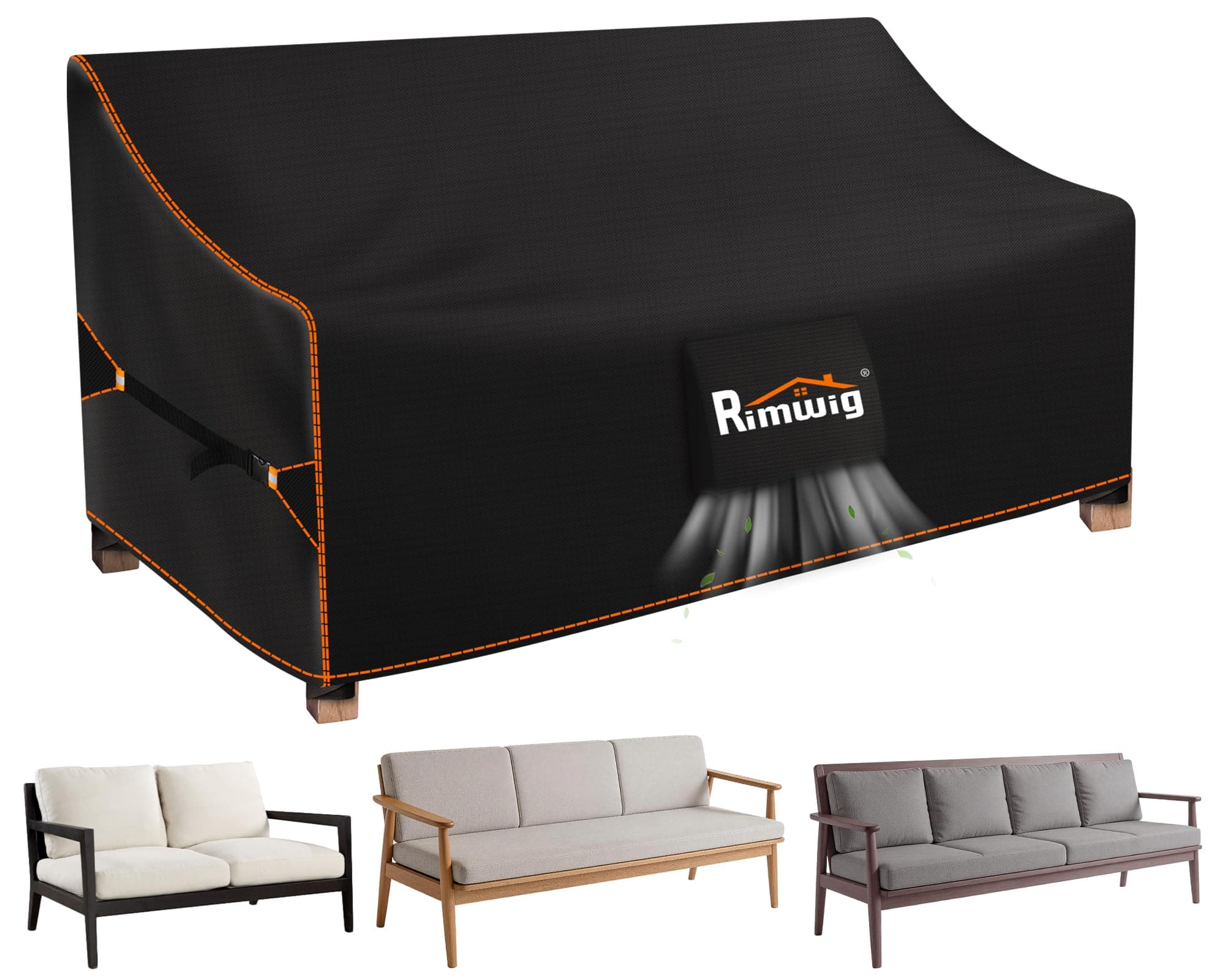 2-Seater Outdoor Couch Cover Patio Sofa Furniture Covers 58x28x35inch