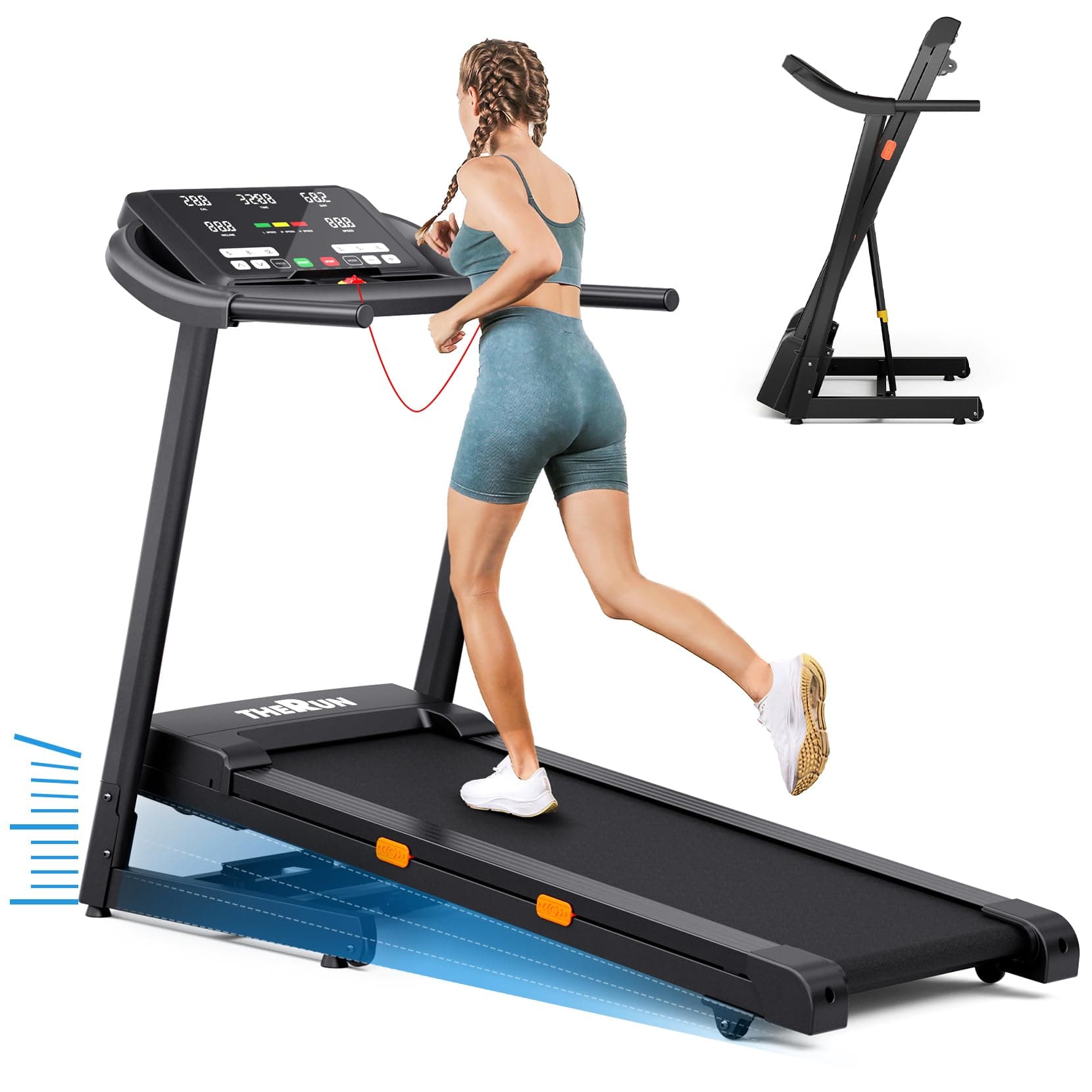 THERUN Incline Treadmill Running Treadmill, Wide Belt Treadmills for Home