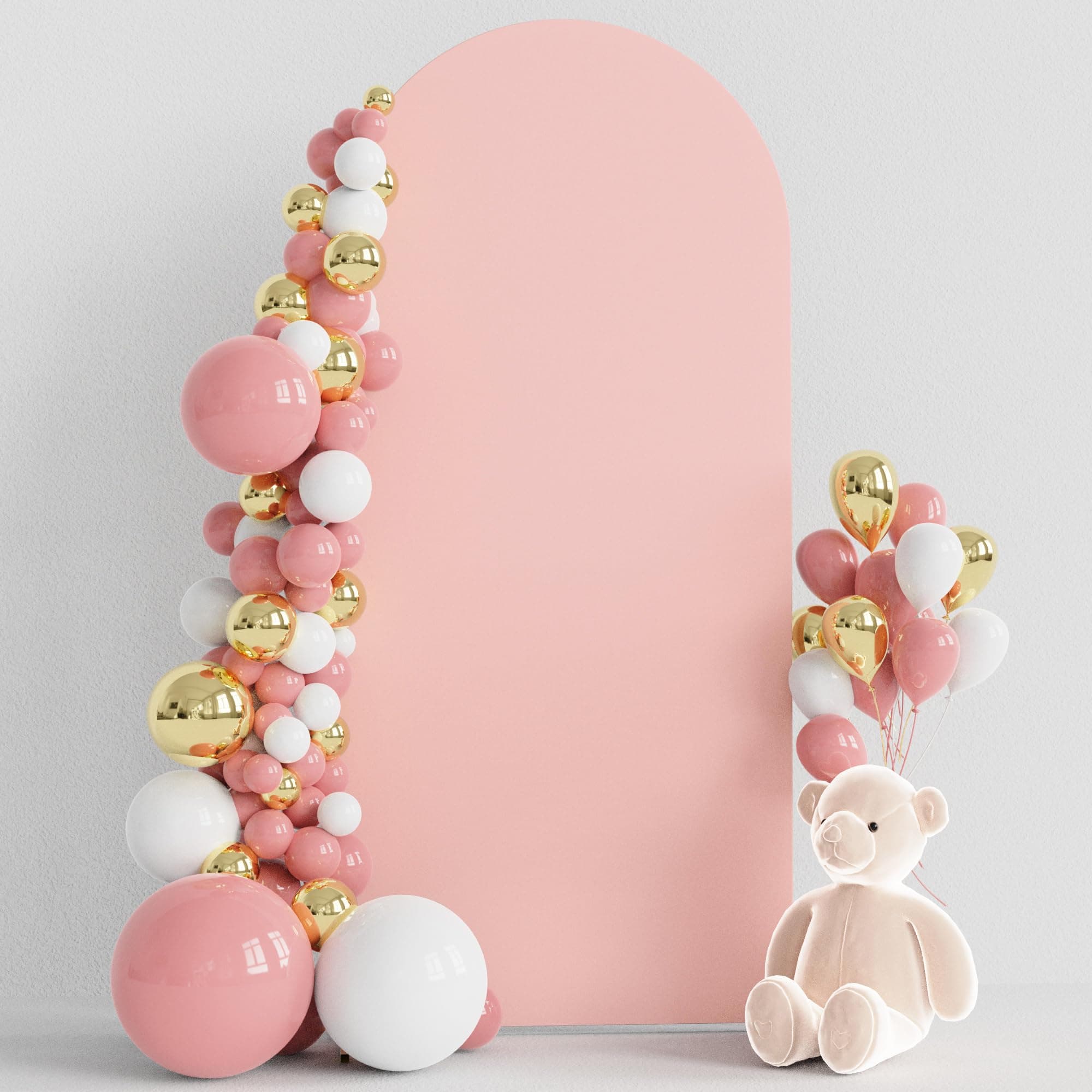 Wokceer 6FT Arch Backdrop Cover Pale Pink Arch Covers Strethy Backdrop