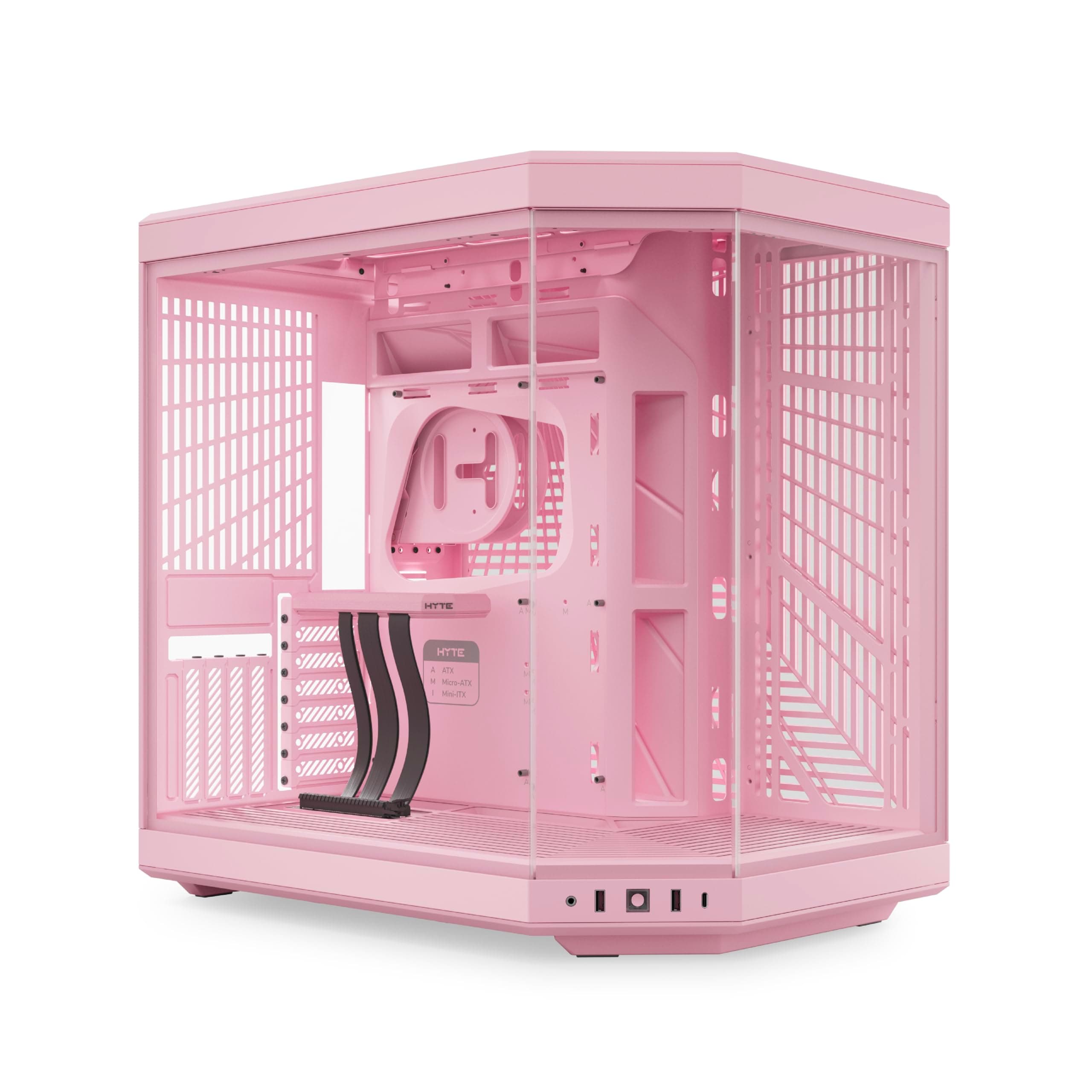 Hyte Y70 Dual Chamber ATX Mid Tower Modern Aesthetic Case - Strawberry Milk