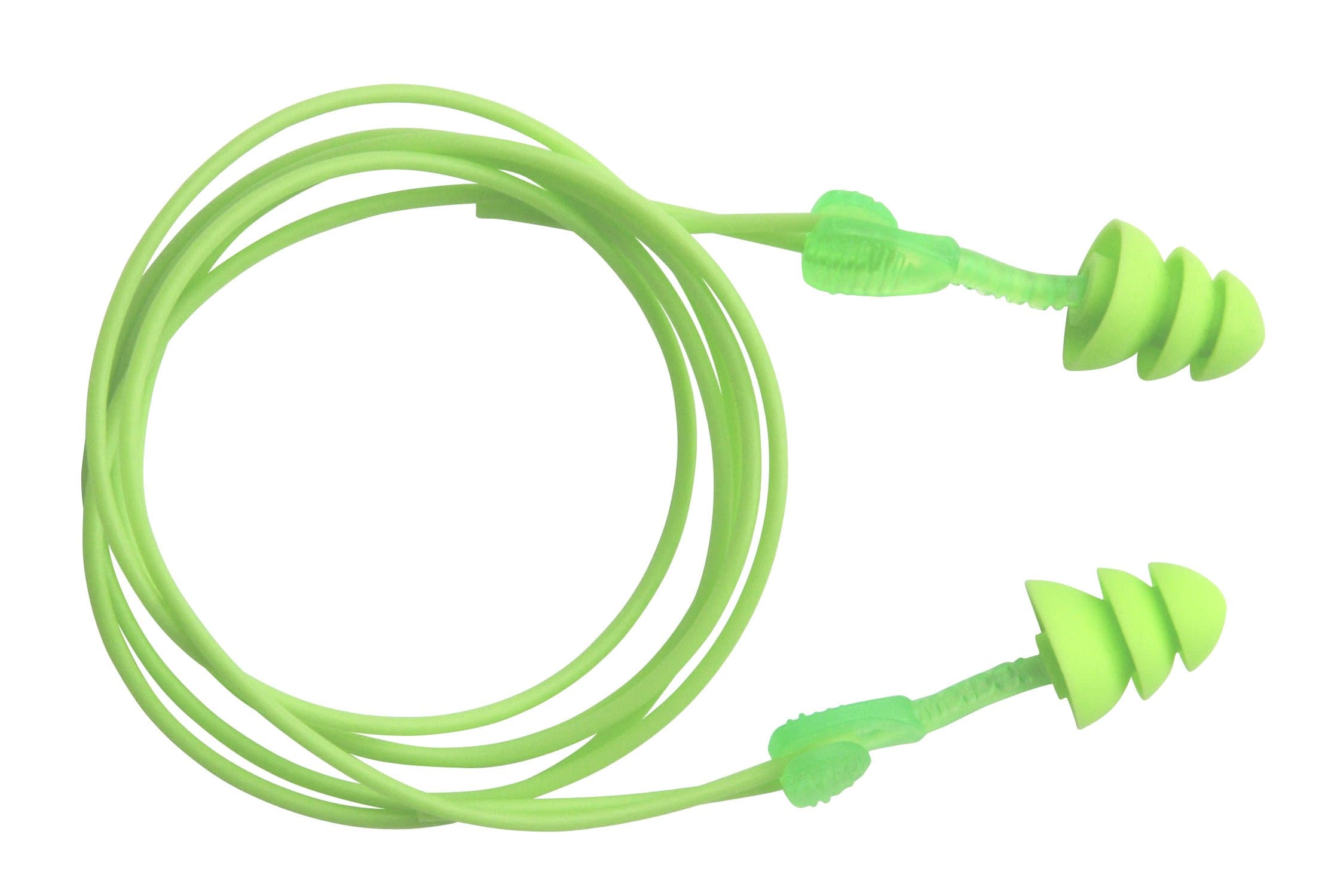 Moldex M6445 Corded Reusable Earplugs, Glide Trio Triple Flange (50 per Dispenser)