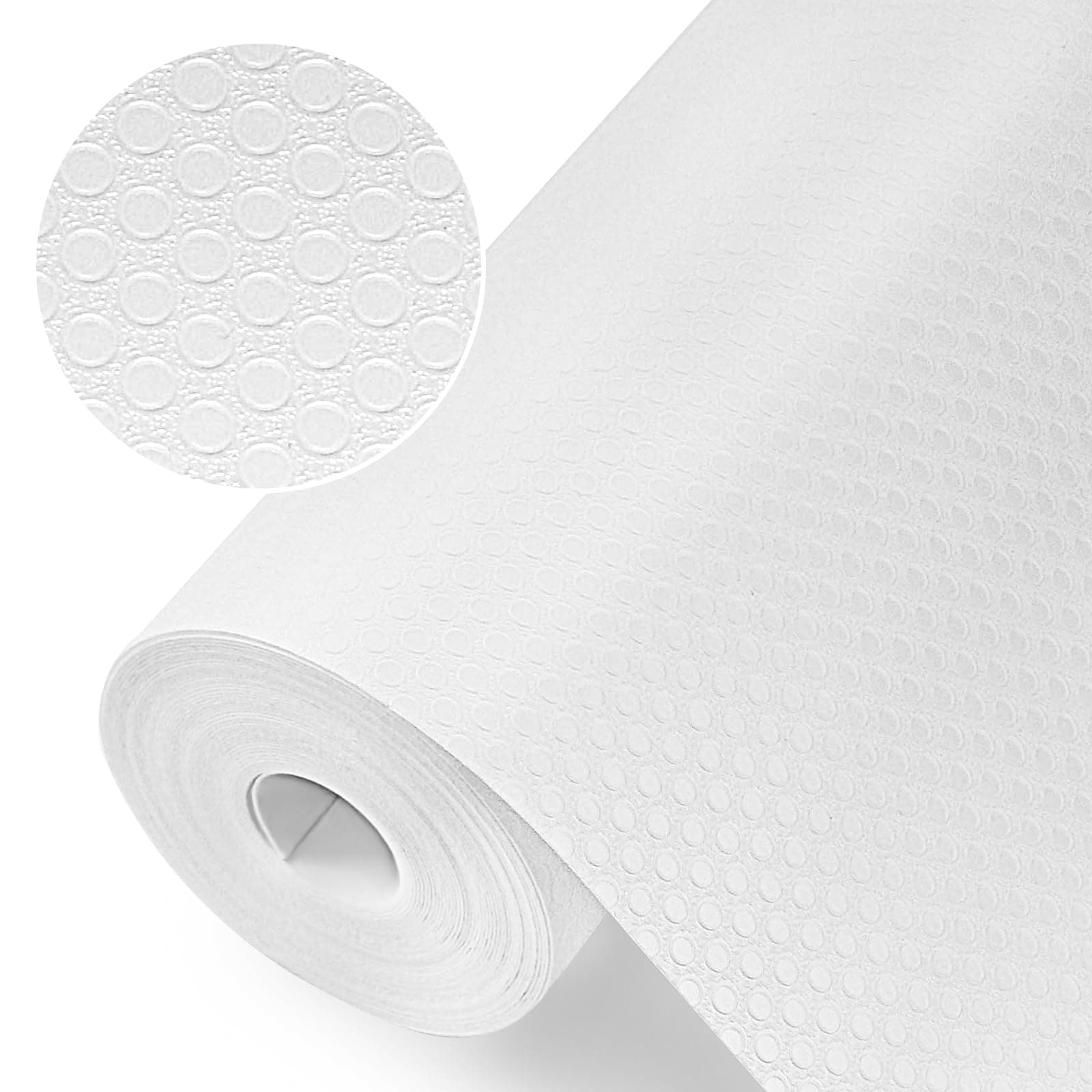Origuuds Shelf Liners, Non-Adhesive Drawer Liner, Waterproof & Oil-Proof Kitchen Cabinet Cupboard Liner Plastic EVA Material BPA Free Fridge Liner Mats Paper Protector for Shelves (White/16in x 240in)