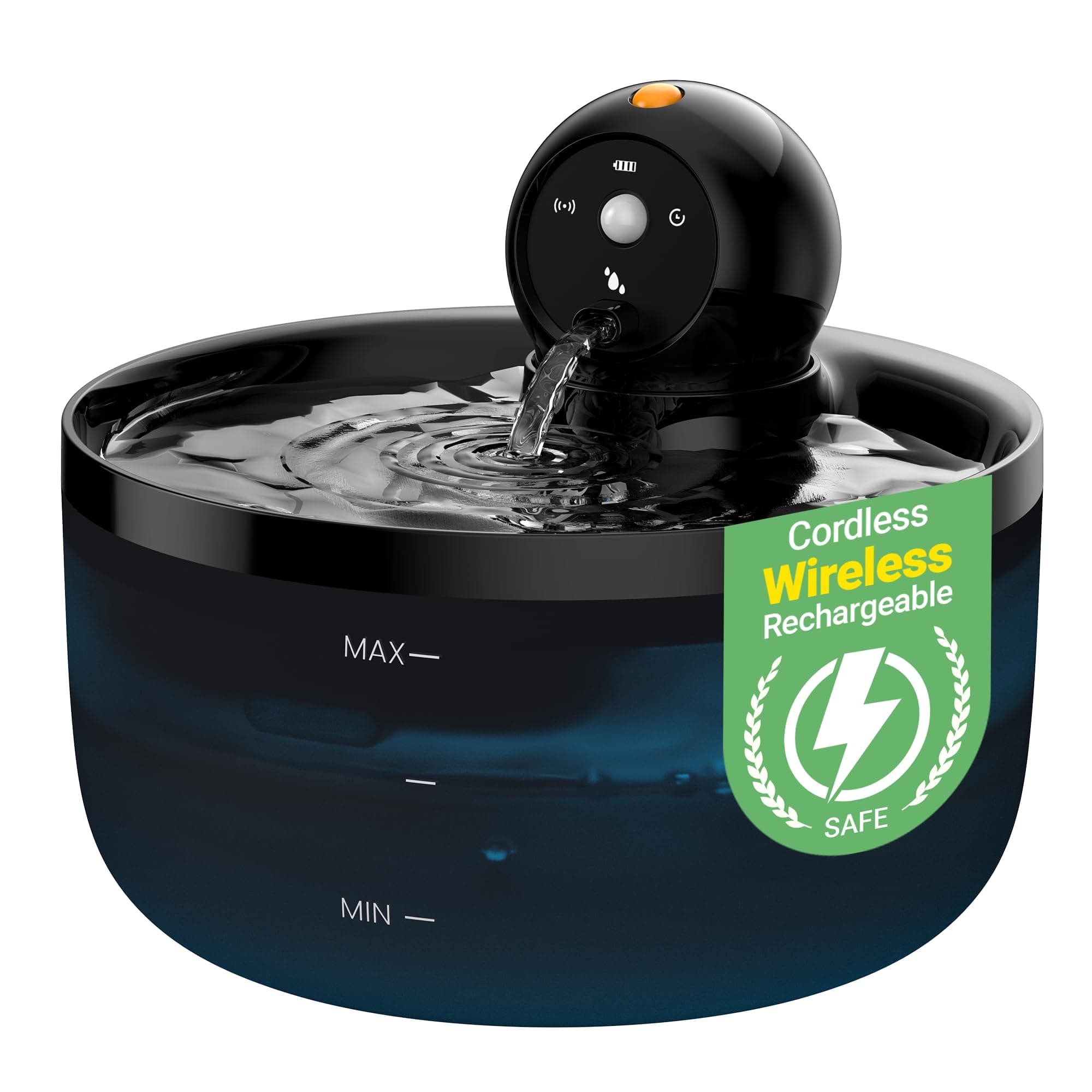 Wireless Cat Water Fountain Cordless: Automatic Cats Fountains Battery Operated - 88oz/2.6L Water Fountain Indoor Cat Rechargeable - Pet Drinking Dispenser with Motion Sensor - Suit Multiple Animals