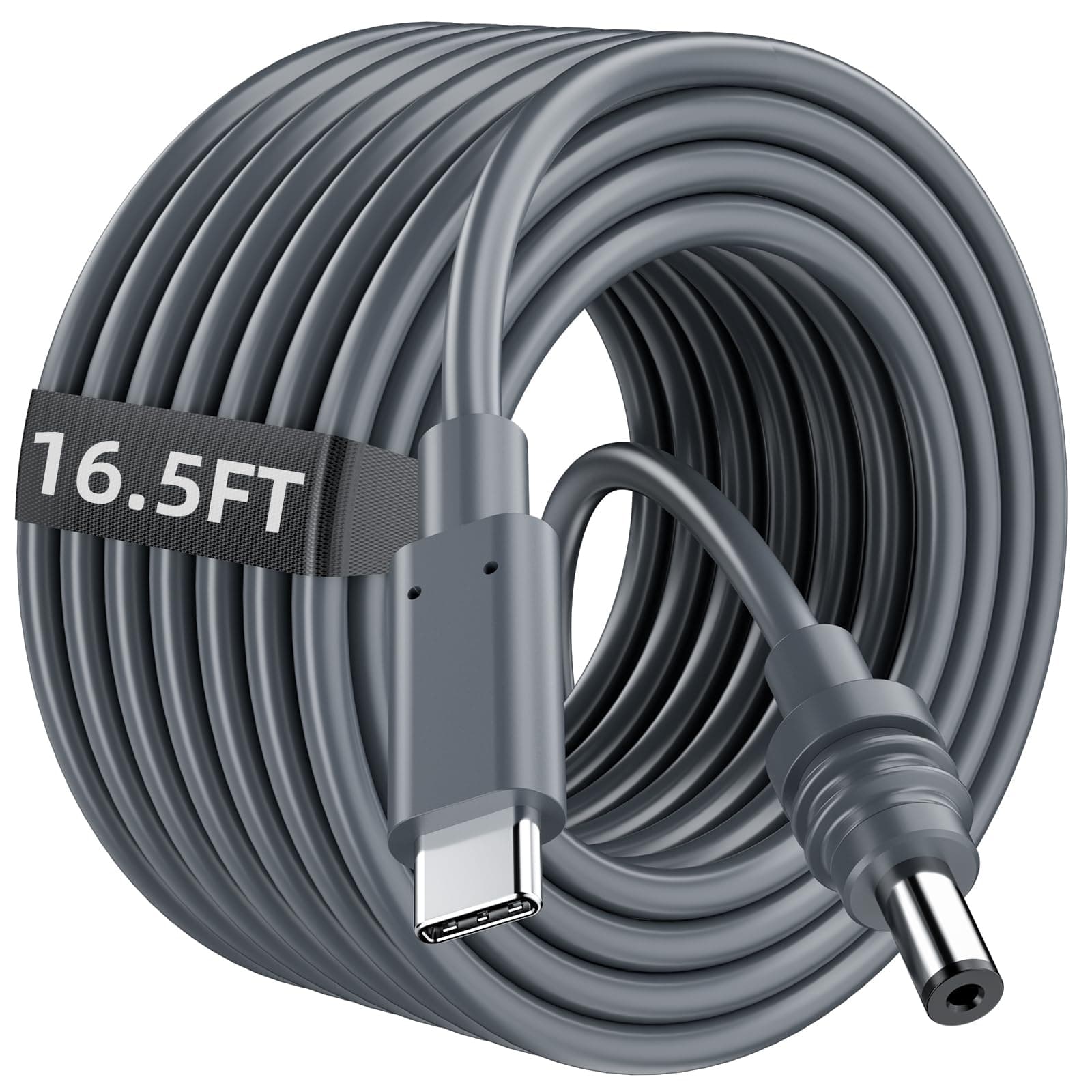 DuHeSin for Starlink Mini Cable, 16.5FT / 5M for Starlink Mini USB C to DC Power Cable Cord 100W Input, Waterproof USB Type C to DC Cable for Power Bank 65W+ PD Source