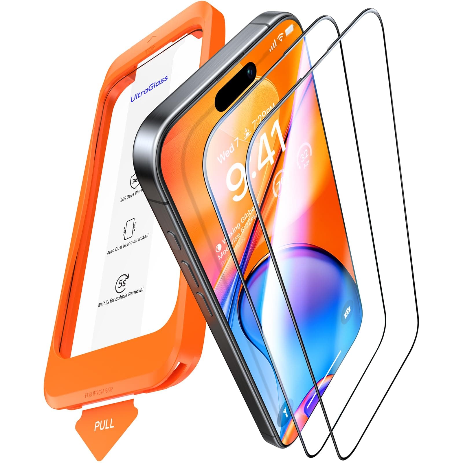 UltraGlass UNBREAK TOP 9H+ Glass for iPhone 16 Pro Max Screen Protector [NO.1 Military Grade Shatterproof] Screen Protector 16 ProMax Tempered Glass [Longest Durable] Full Edge Coverage, 2 Pack