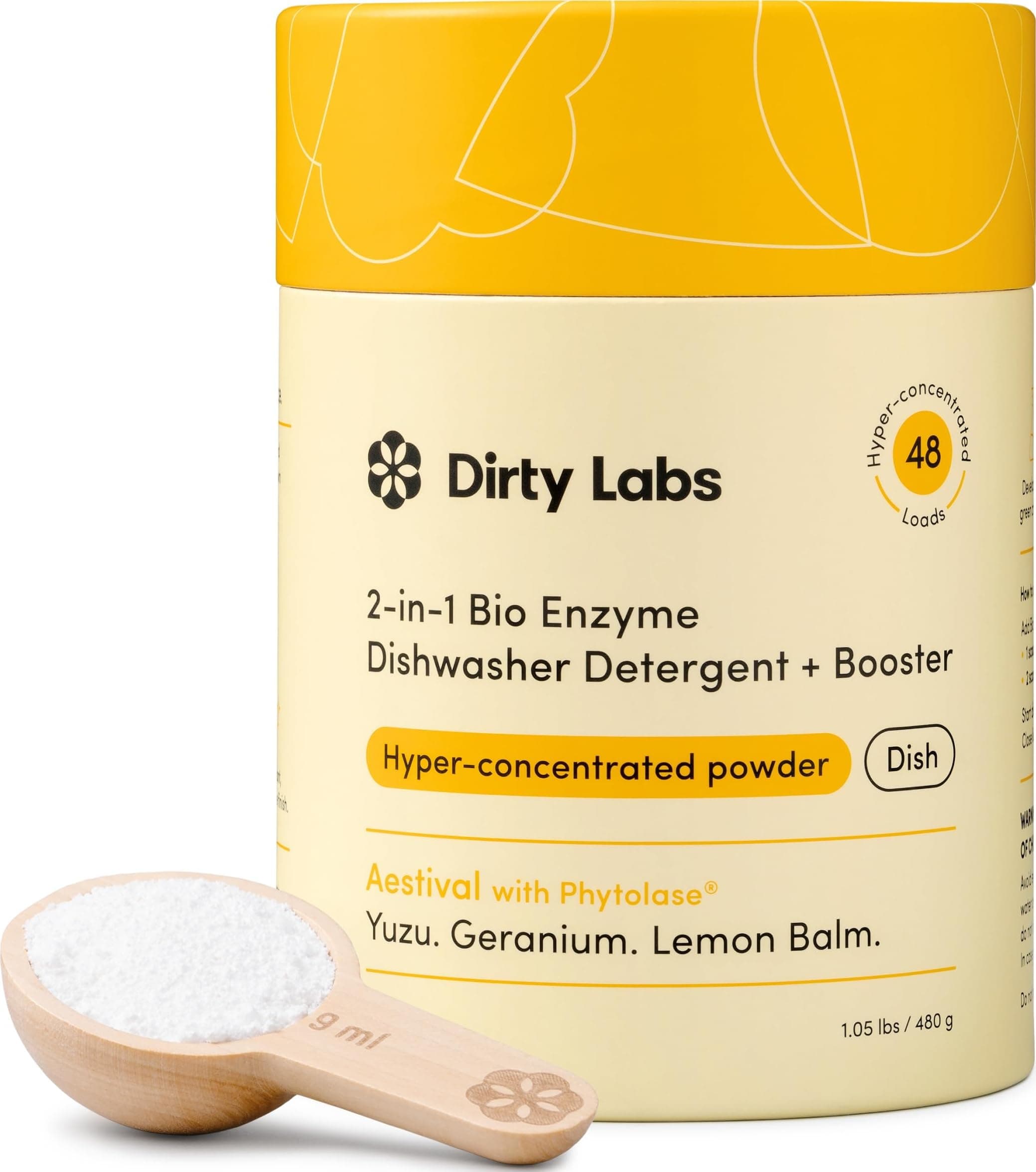 Dirty Labs | Dishwasher Detergent & Booster | Aestival | 48 Loads (1 lb)