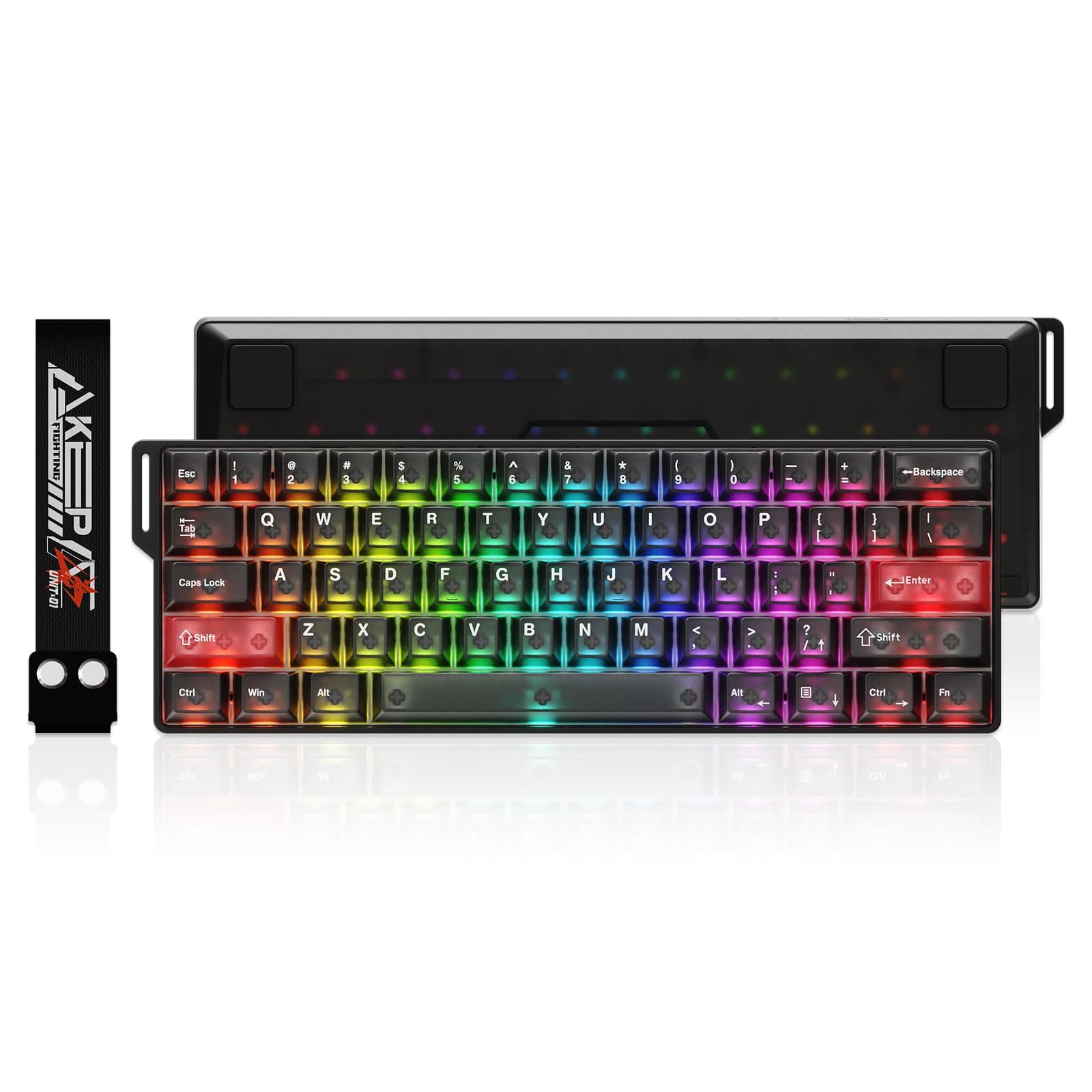 DAREU COOL60 60% Gaming Keyboard Wired, Hall Effect Magnetic Switch Keyboard with Adjustable Actuation, Rapid Trigger Mode, 8 KHz Polling Rate, RGB Backlit, Frosted Transparent Keycaps