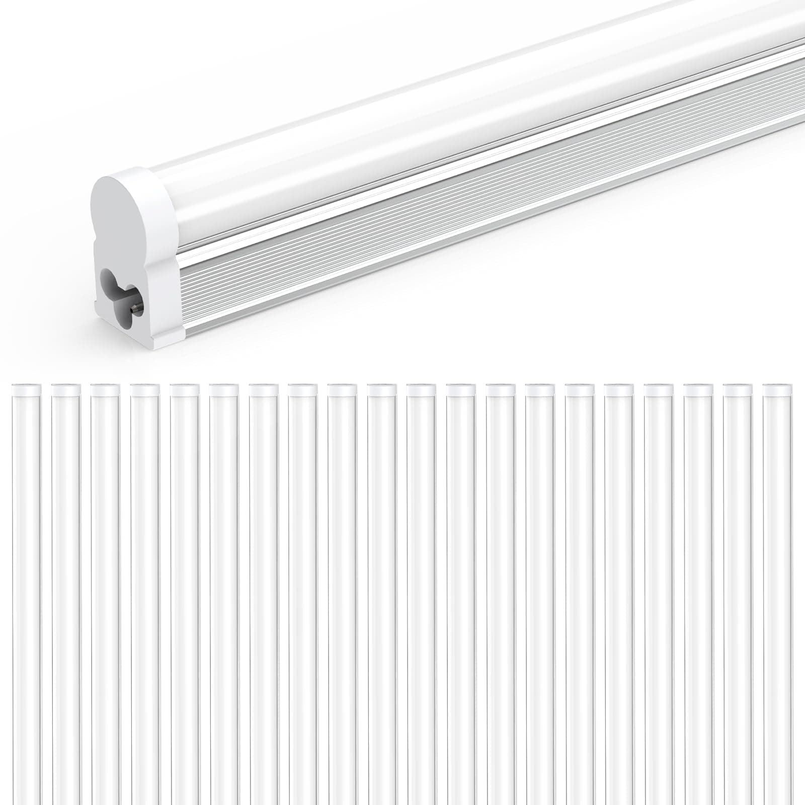 JESLED 20 Pack LED Shop Light 4FT, 20W, 2200LM, 6500K Super Bright White