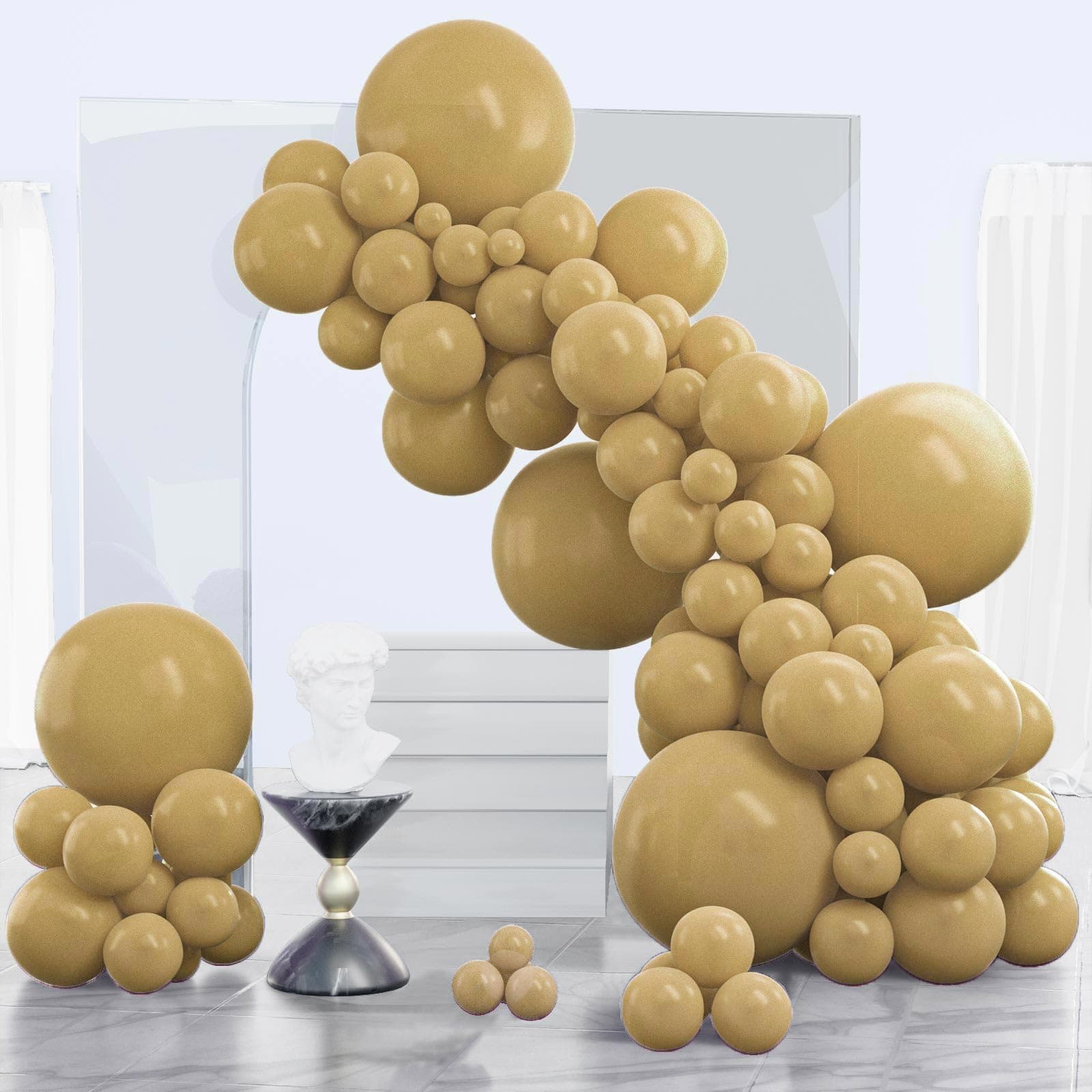 PartyWoo Retro Tan Balloons 140 pcs,1951