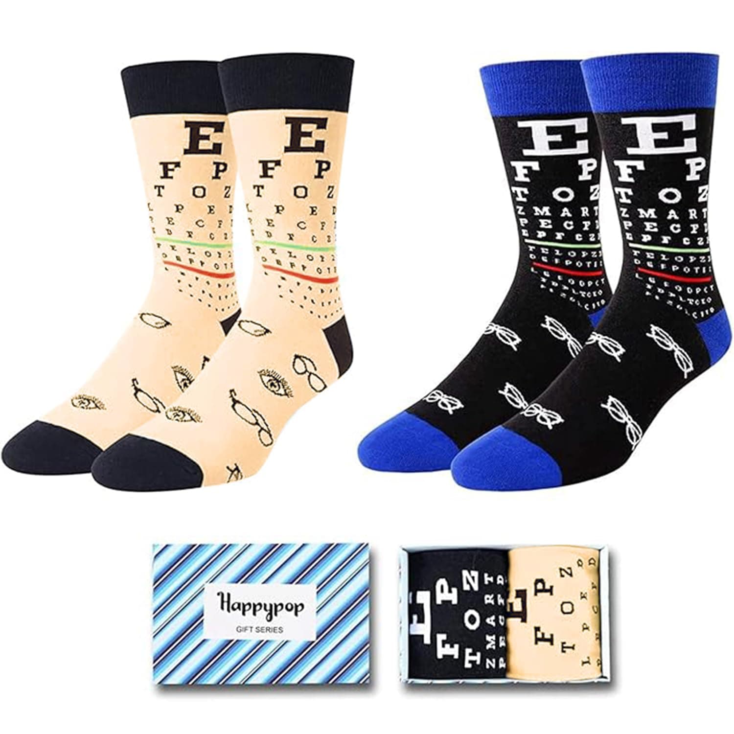HAPPYPOP Optometrist Gifts for Men - Optometry Gifts Optician Gift Eye Doctor Eye Chart Ophthalmologist Gift, Optometry Socks