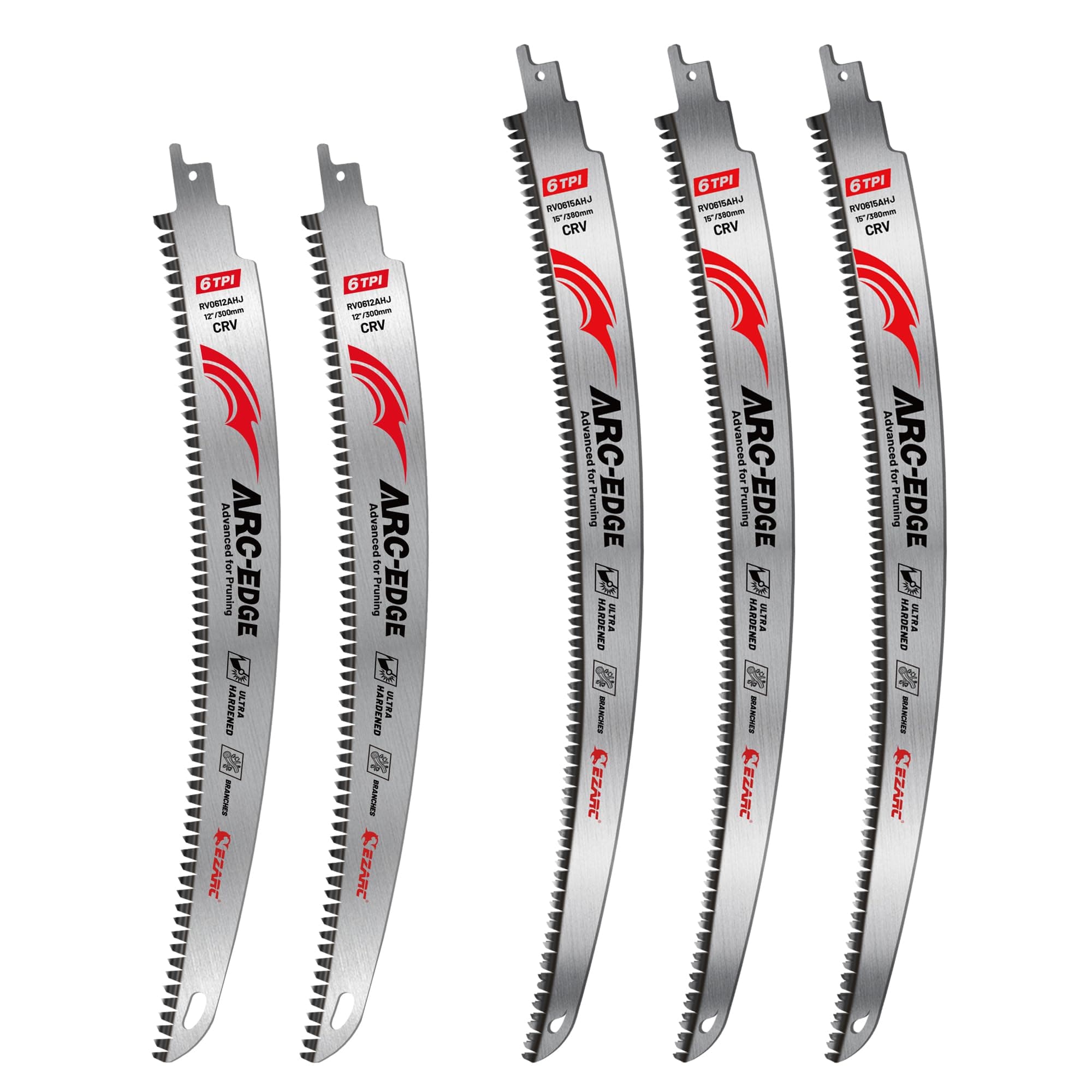 EZARC Arc Edge Reciprocating Saw Blades, 6TPI for Pruning, 5-Pack