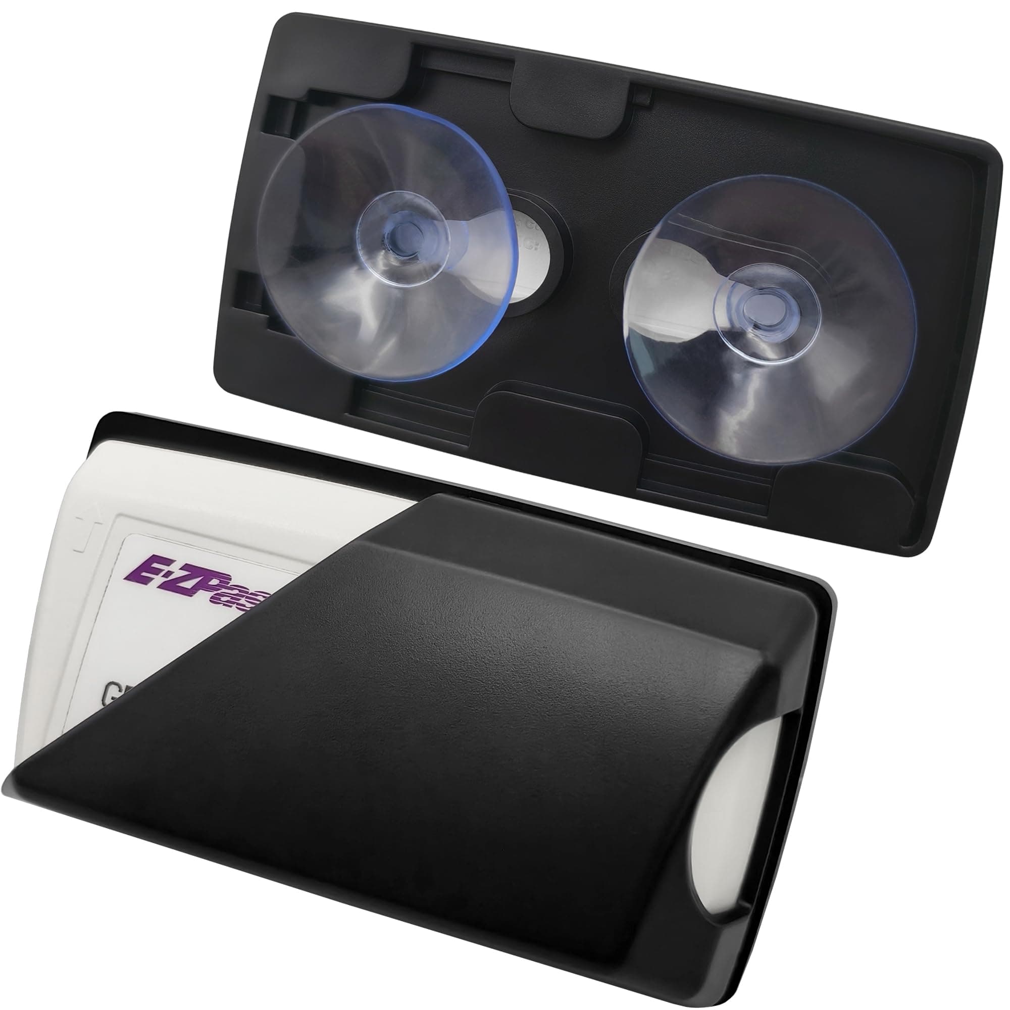 Windshield EZ Pass Holder - Super Strong Suction Cup Mount for EZ Pass, iPass & Toll Pass Transponders (Black)
