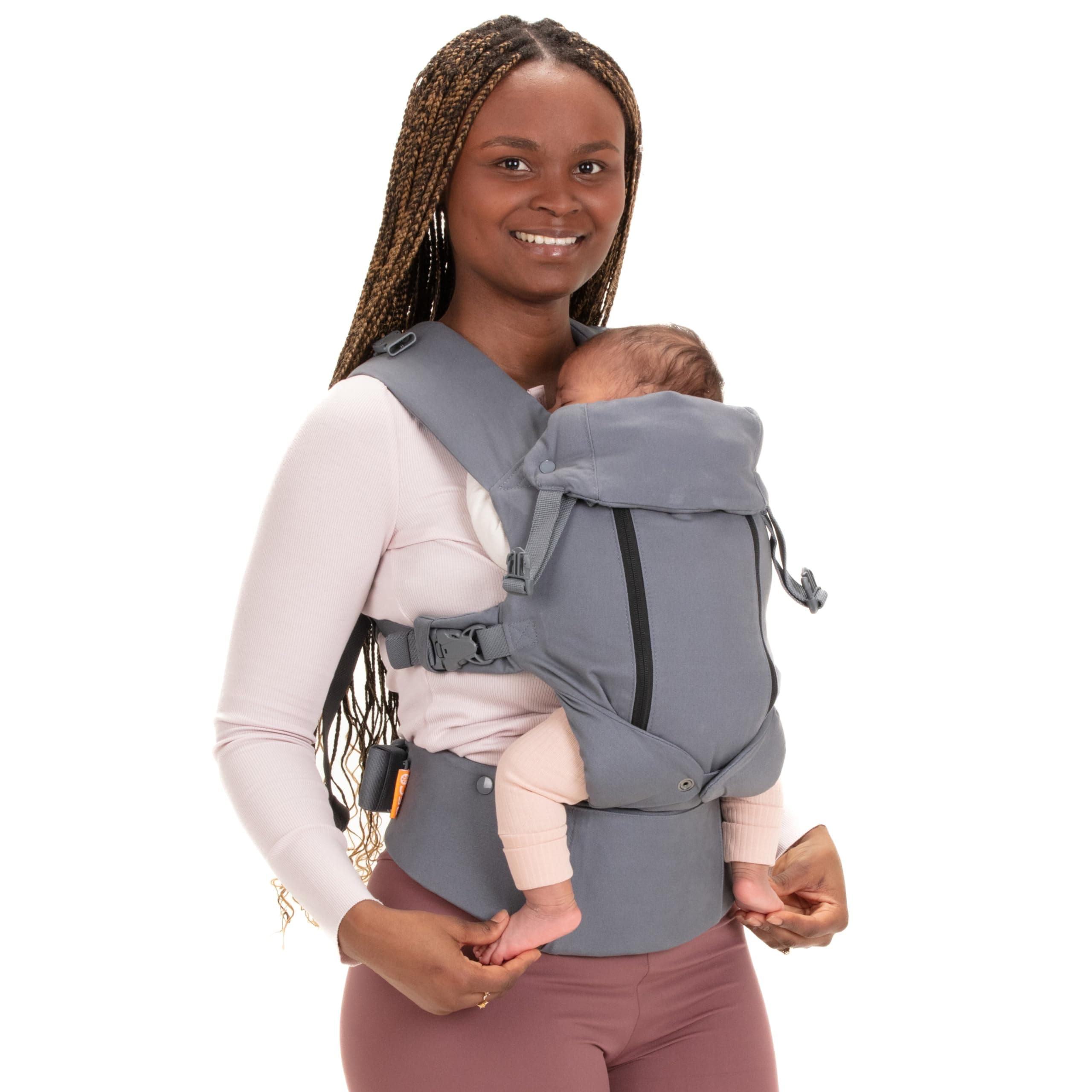 Beco 8 Baby Carrier Newborn to Toddler - Cool Hybrid Baby Body Carrier - Baby Carrier Backpack & Baby Front Carrier with Adjustable Seat - Ergonomic Baby Holder Carrier 7-45 lbs (Dark Grey)