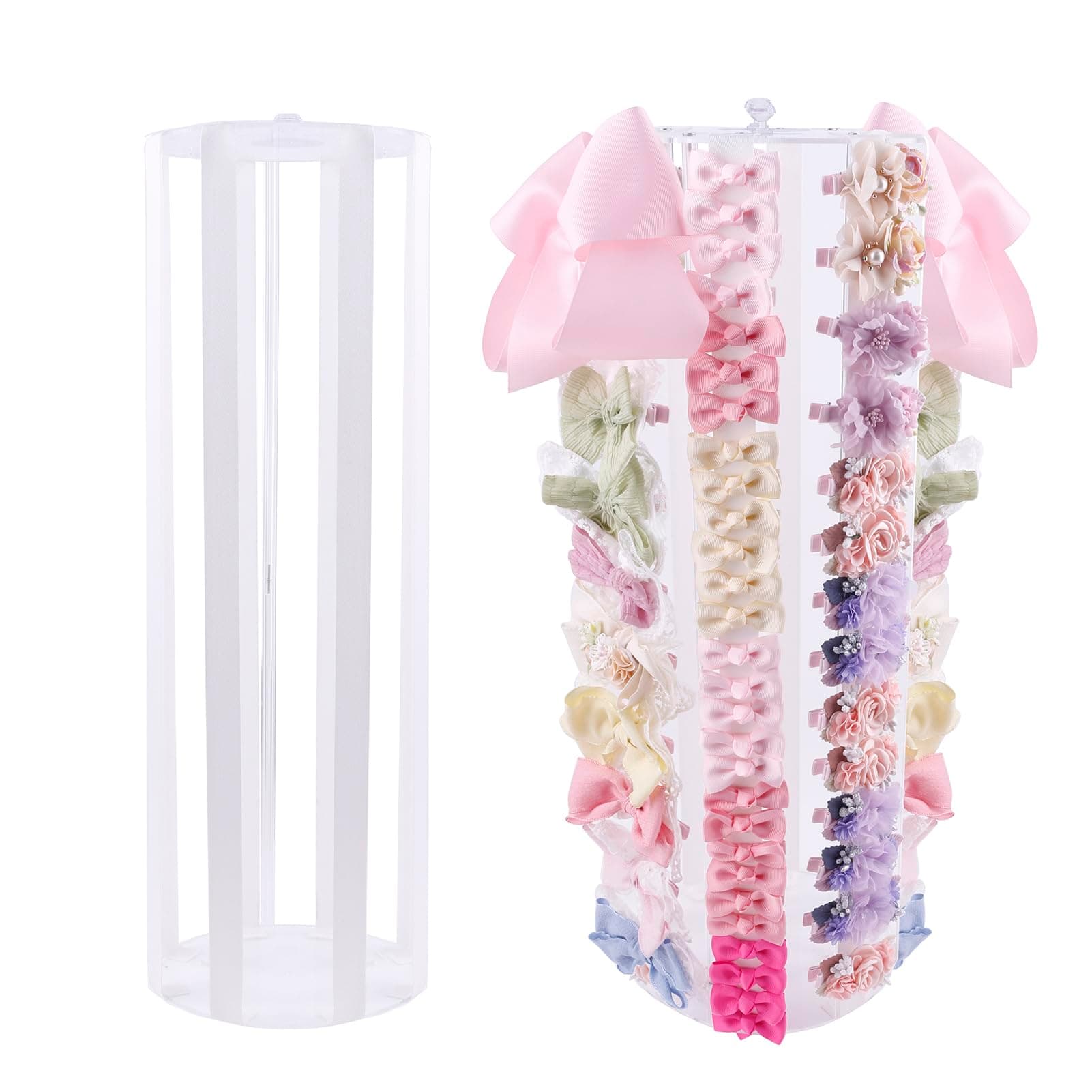 BFNAAgirl Bow Holder Bow Organizer for Girls,Baby Hair Clips Storage Stand,Hair Accessory Organizer Rack for Baby Newborn Infant Toddler Kids (mgh-T-XL-B)