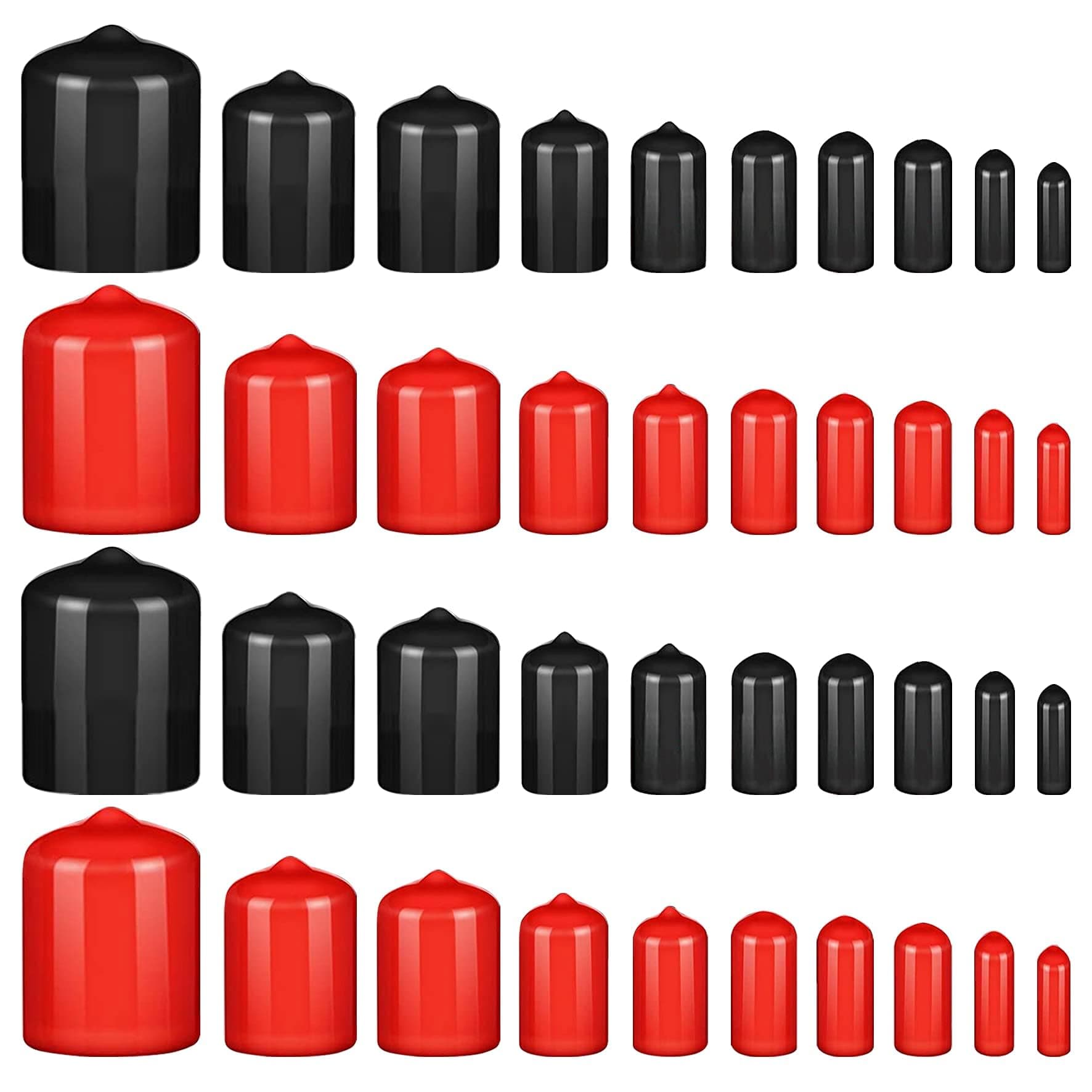 INKNOTE 400Pcs Round Vinyl End Caps 10 Sizes Screw Rubber Protector Cover