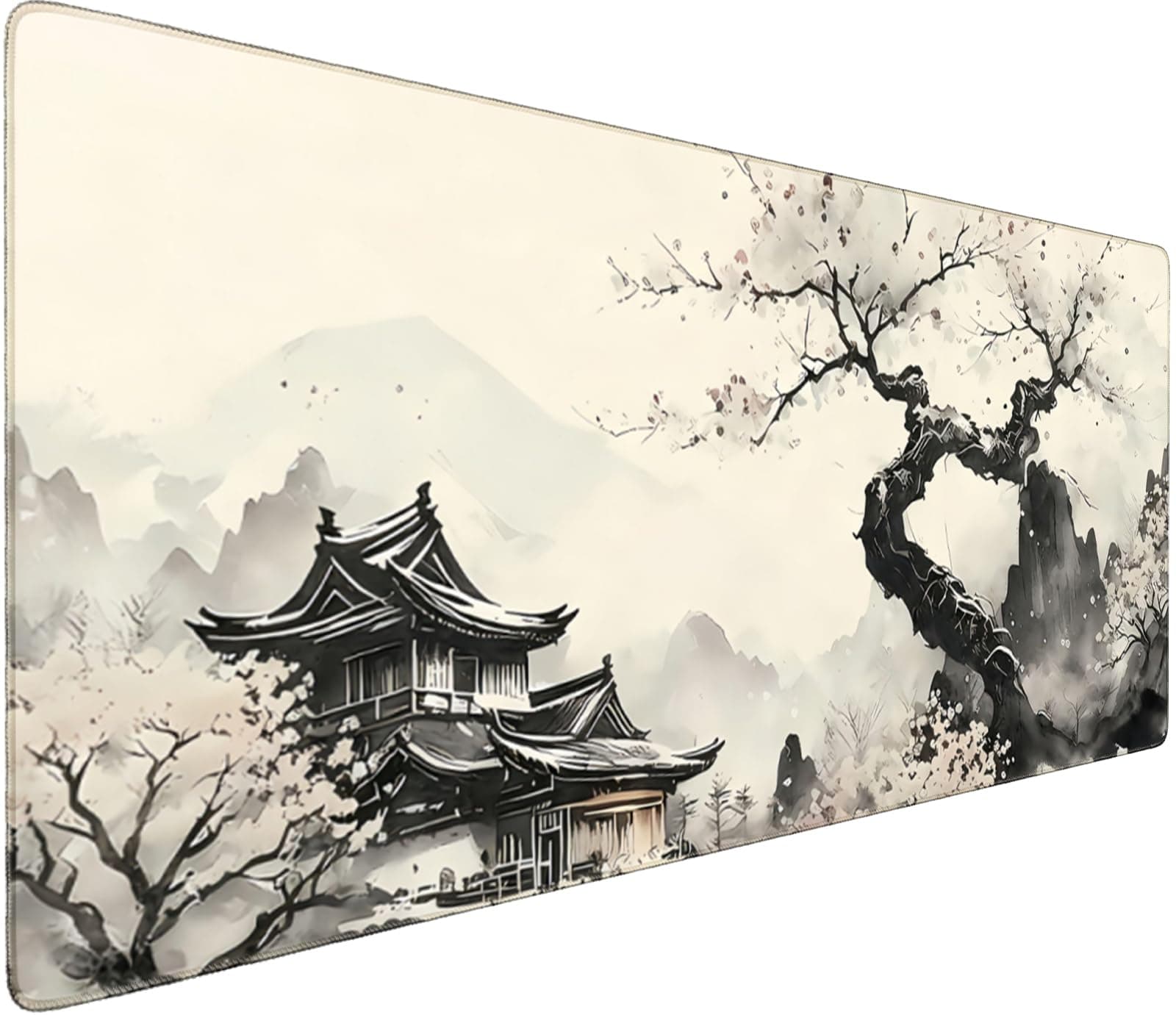 Full Desk Mouse Pad with Stitched Edges, 35.4” x 15.6” Waterproof Surface & Non-Slip Rubber Base – Ideal for Gaming, Office and Home