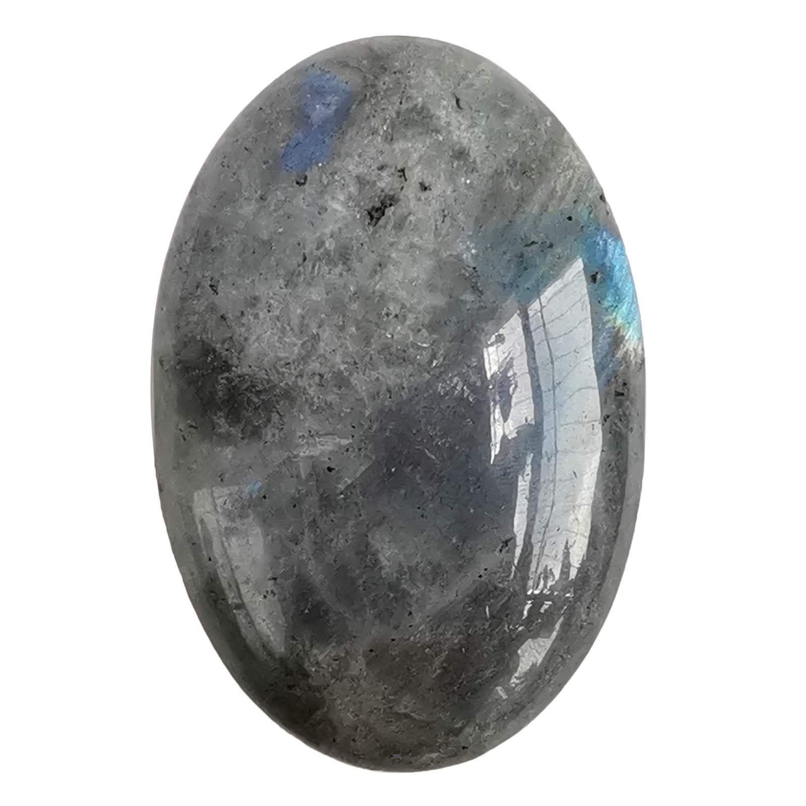 Bacatgem Angelgogo Natural White Moonstone Oval Palm Pocket Crystal Massage Spa Energy Stone,Crystals and Stones
