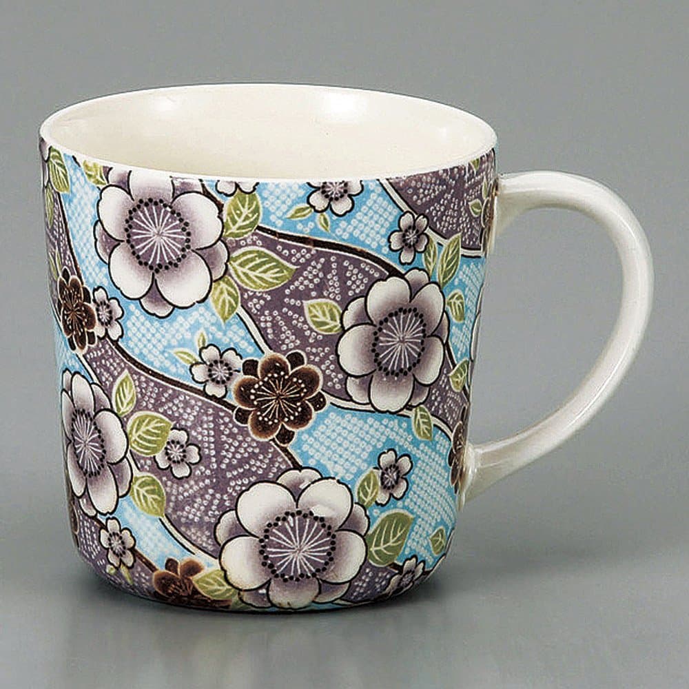 せともの本舗 Beni Yemaru Mug (Blue) 4.5 x 3.3 x 3.4 inches (11.5 x 8.5 x 8.6 cm), 5.6 oz (164 g), Mug | Restaurant, Stylish, Tableware, Commercial Use