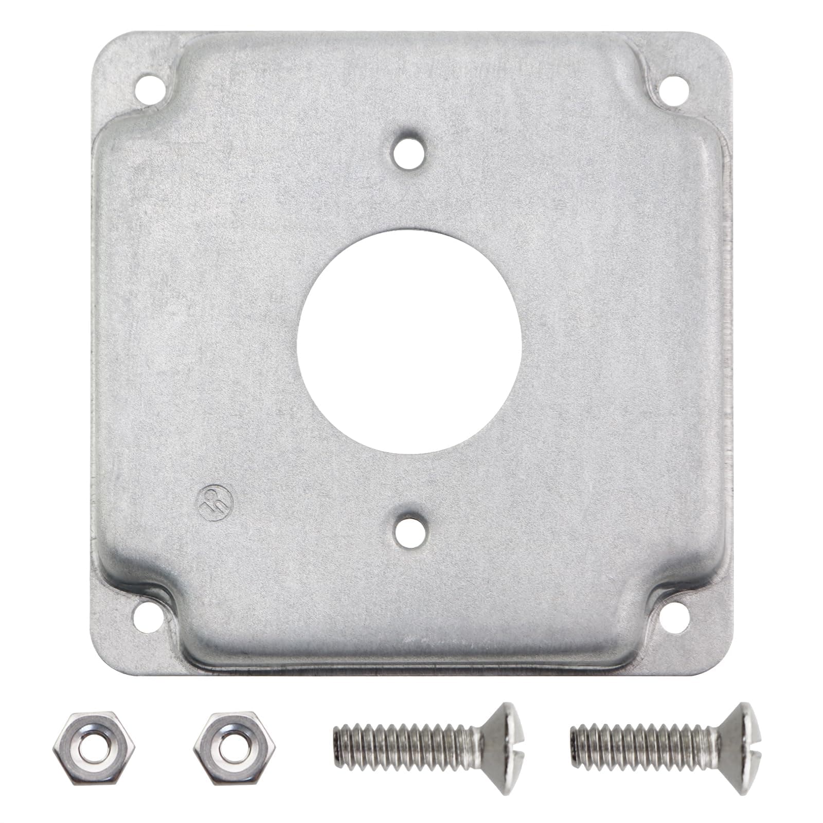 CChiai Silver Galvanized Steel Electrical Box Square Exposed Working Cover 4 Inch Socket Wiring Cap Plate with Mounting Screws Suitable for Rocker/Toggle Switch