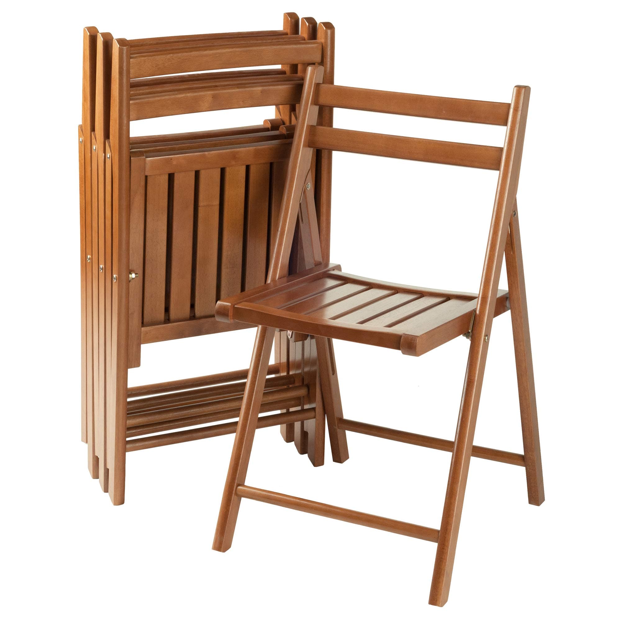 Winsome Wood Robin 4-PC Folding Chair Set Teak