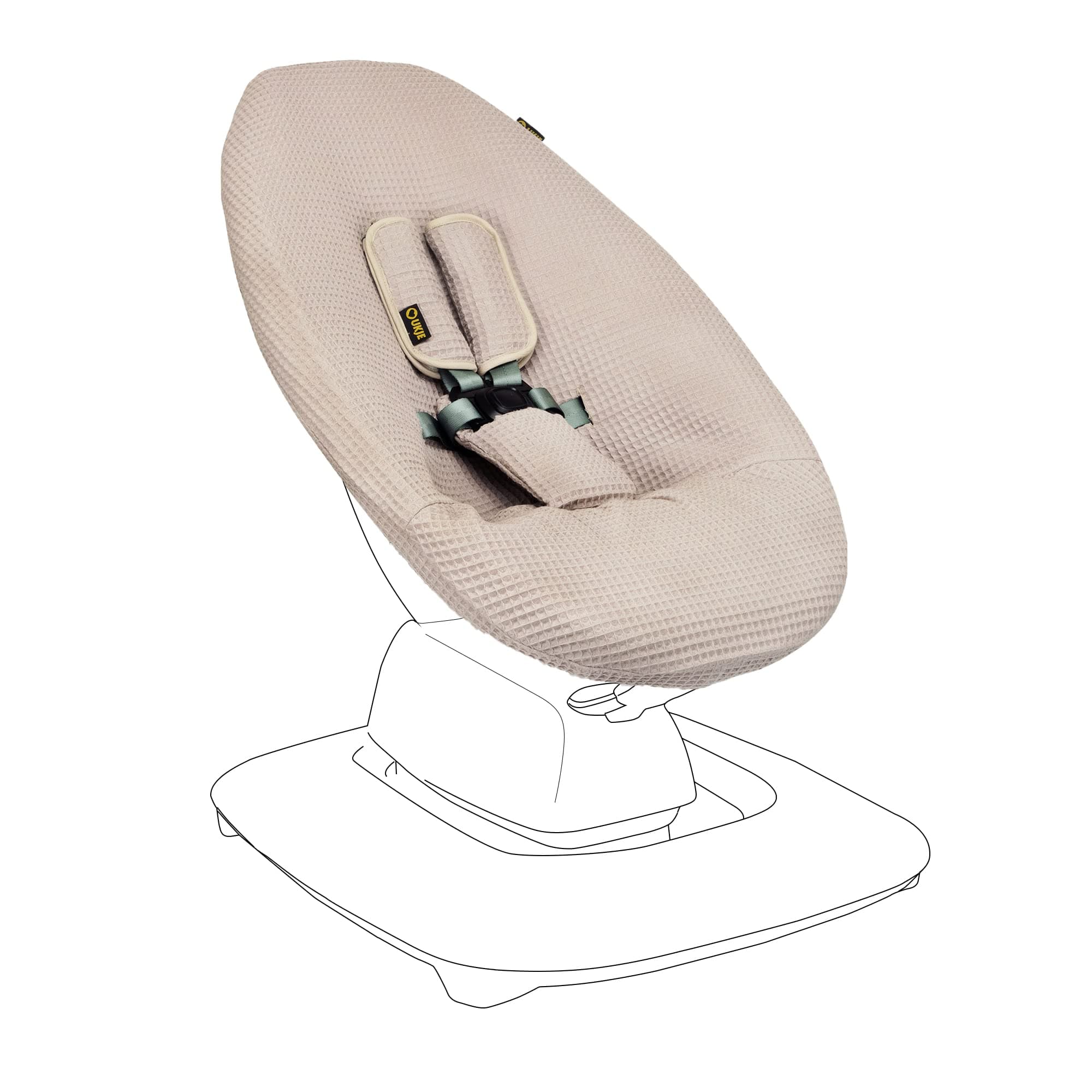 UKJE Protective Swing Cover Compatible with 4moms or MamaRoo 5, Multi-Motion Baby Swing, Baby Swing Liners, Baby Rocker Cover, Easy to Install, Easy to Wash, Handmade in Europe, Taupe