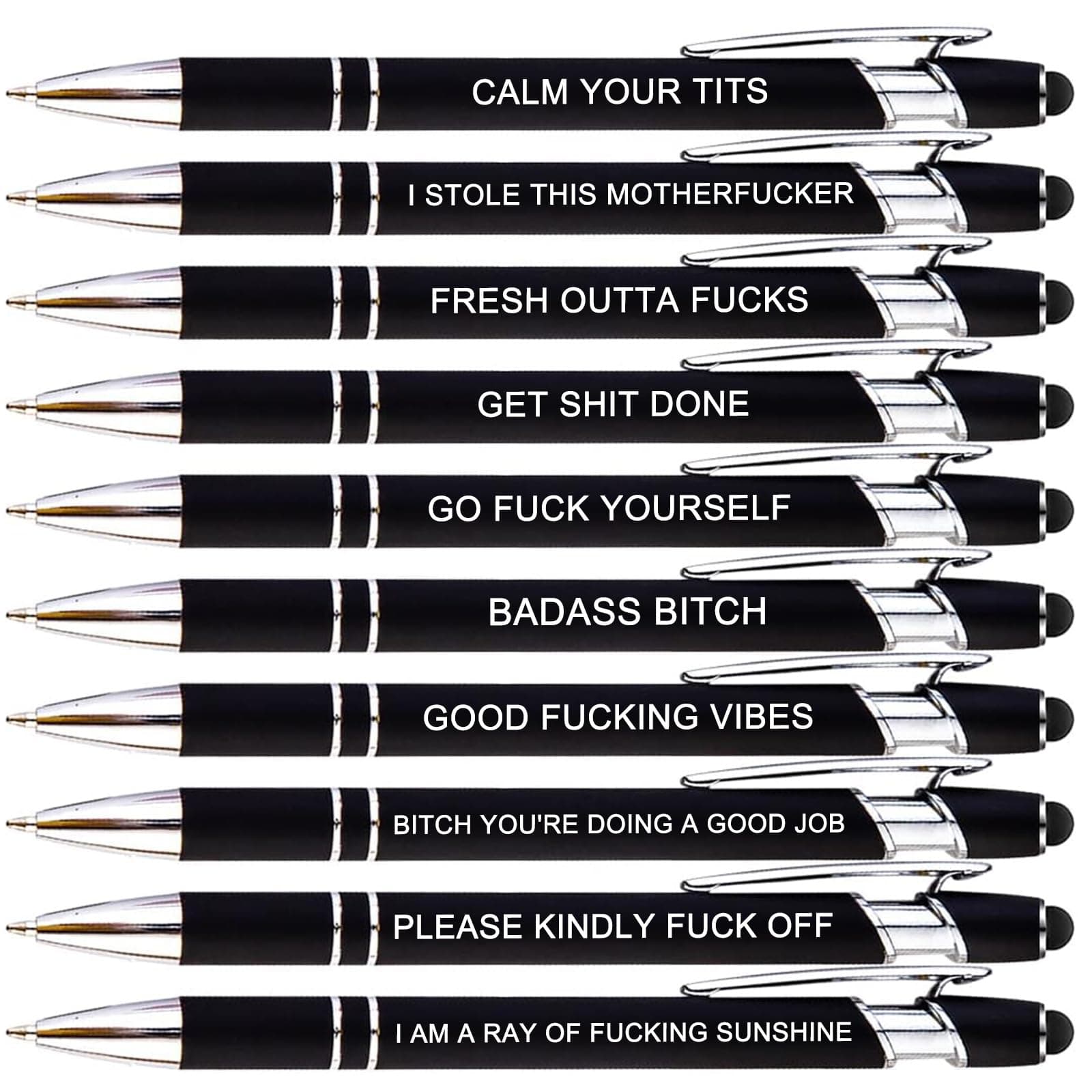 KeCee 10Pcs Fun Pens for Adults,Funny Gag Gifts for Women,Novelty Gifts for Coworkers Nurses Friends Birthday Party Favors,Personalized Cute Ballpoint