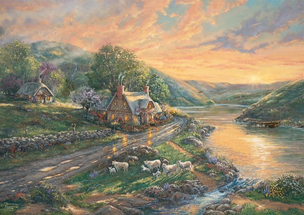 Schmidt | Thomas Kinkade: Daybreak in Emerald Valley (1000 Pieces) | Jigsaw Puzzle | Ages 14+ | 1+ Players