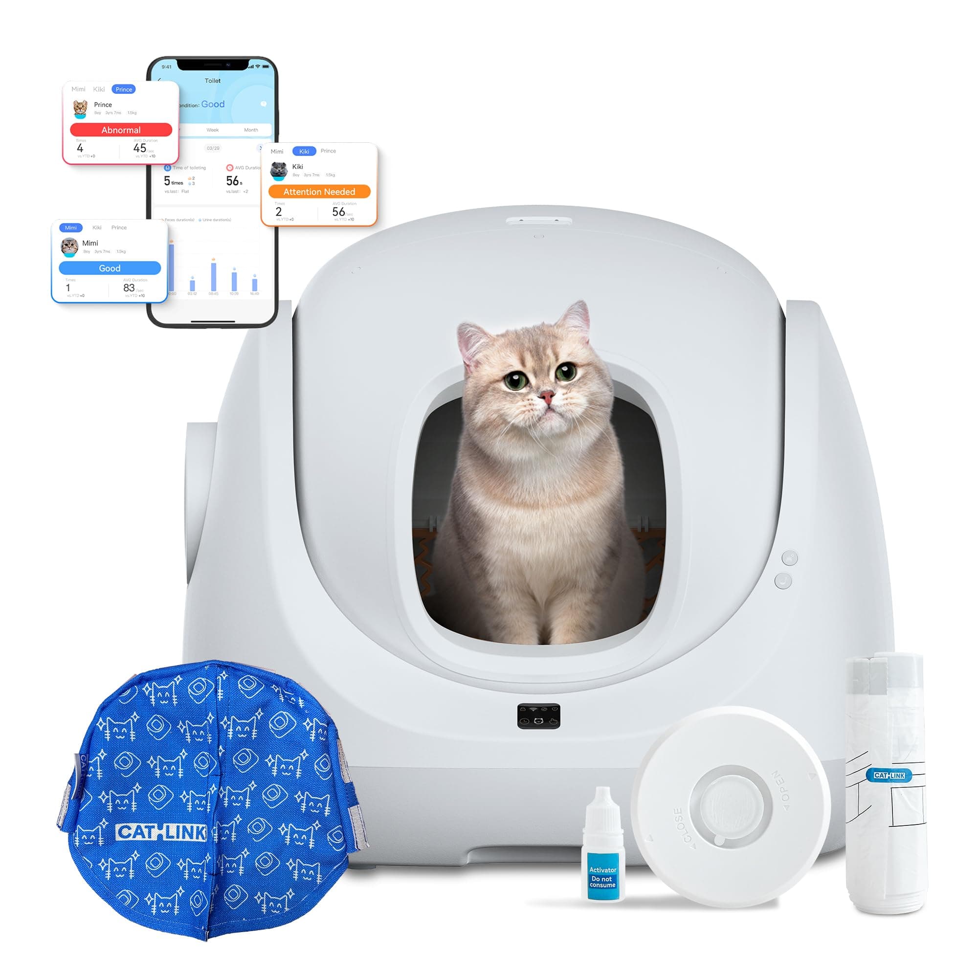 Catlink Rampa compatible con todas las cajas de arena autolimpiables Catlink, fácil entrada para gatos mayores, gatitos y gatos con movilidad reducida, atrapa el desorden y