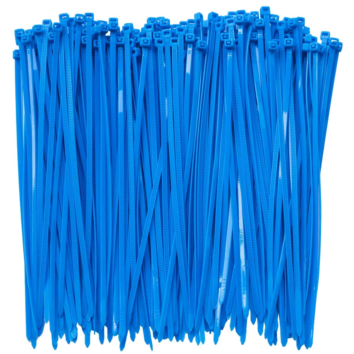 8 Inch Clear Zip Ties (Tying Length 6.7"), 300pcs Nylon Cable Ties,Heavy Duty Cord Strap Blue