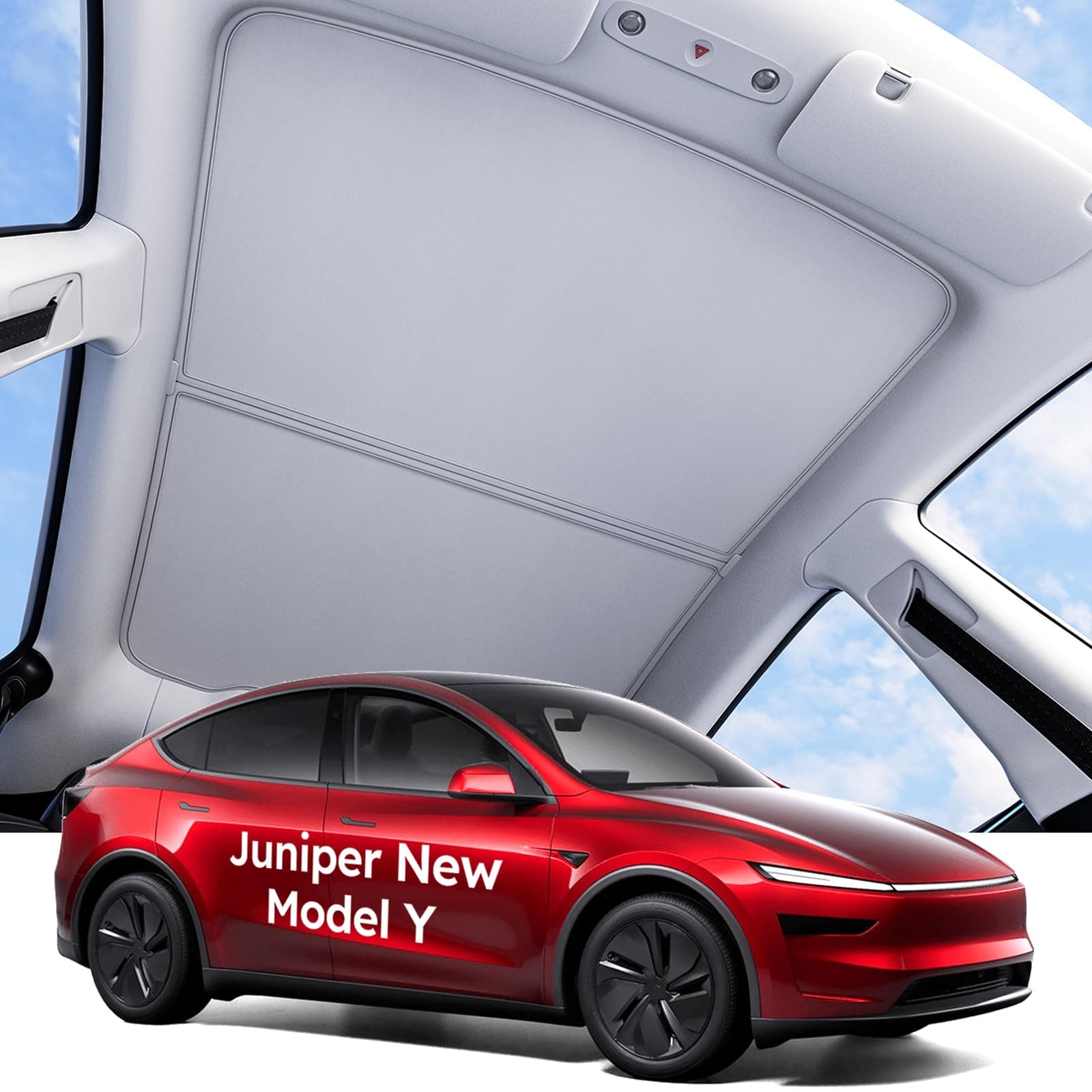 Wigoo Tesla Model Y Juniper Sunshade Roof, Interior Gray