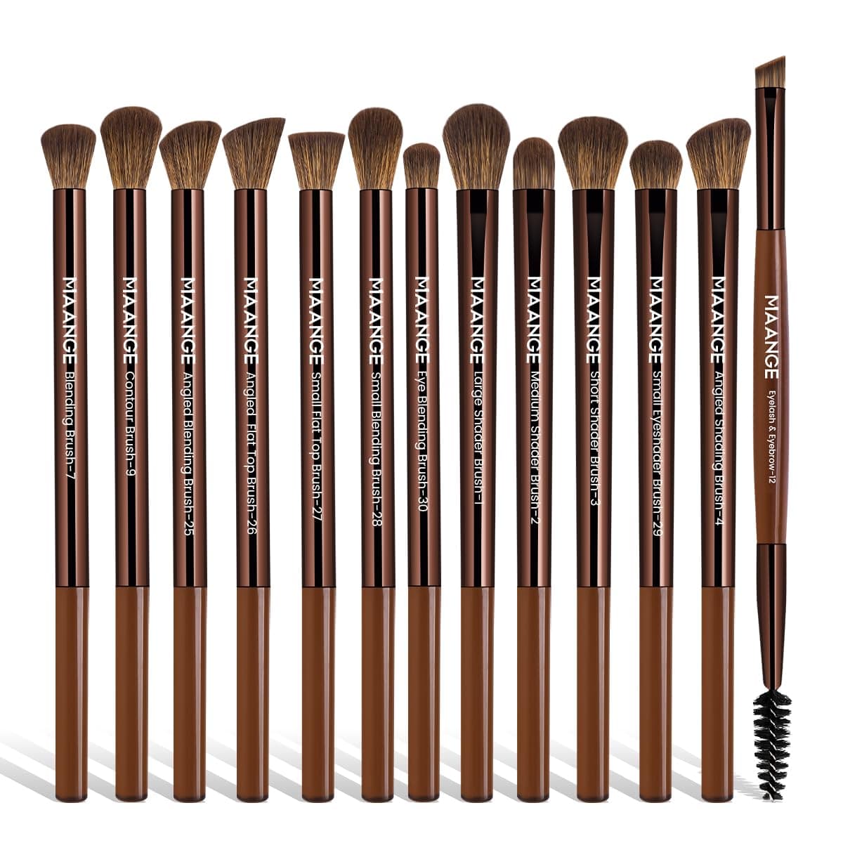 MAANGE 13PCS Makeup Brushes (Brown)