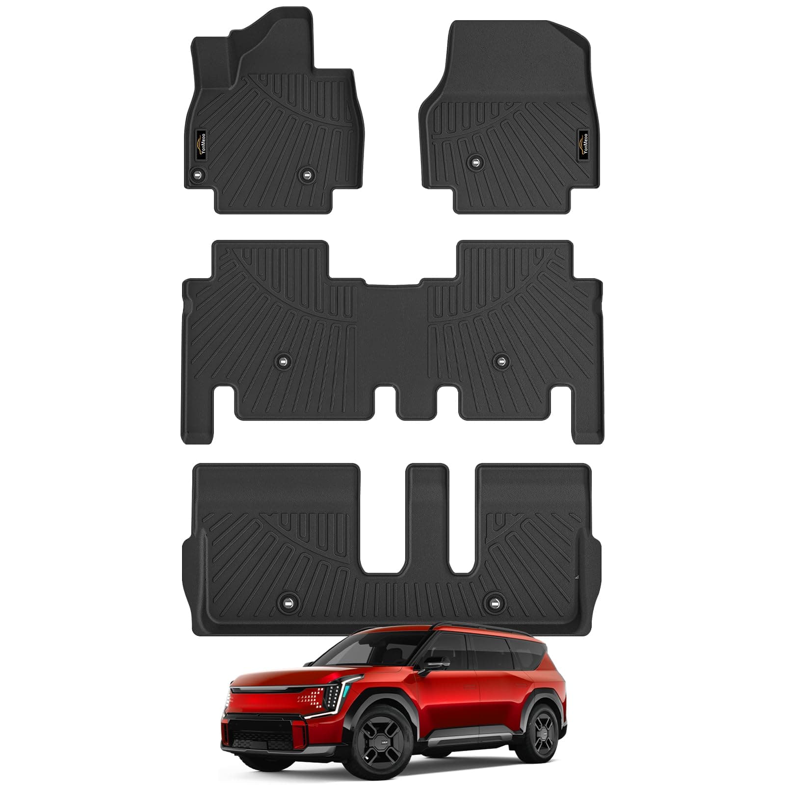 Floor Mats Custom Fit for EV9 7-Seats 2024-2026 (No 6-Seats Version)