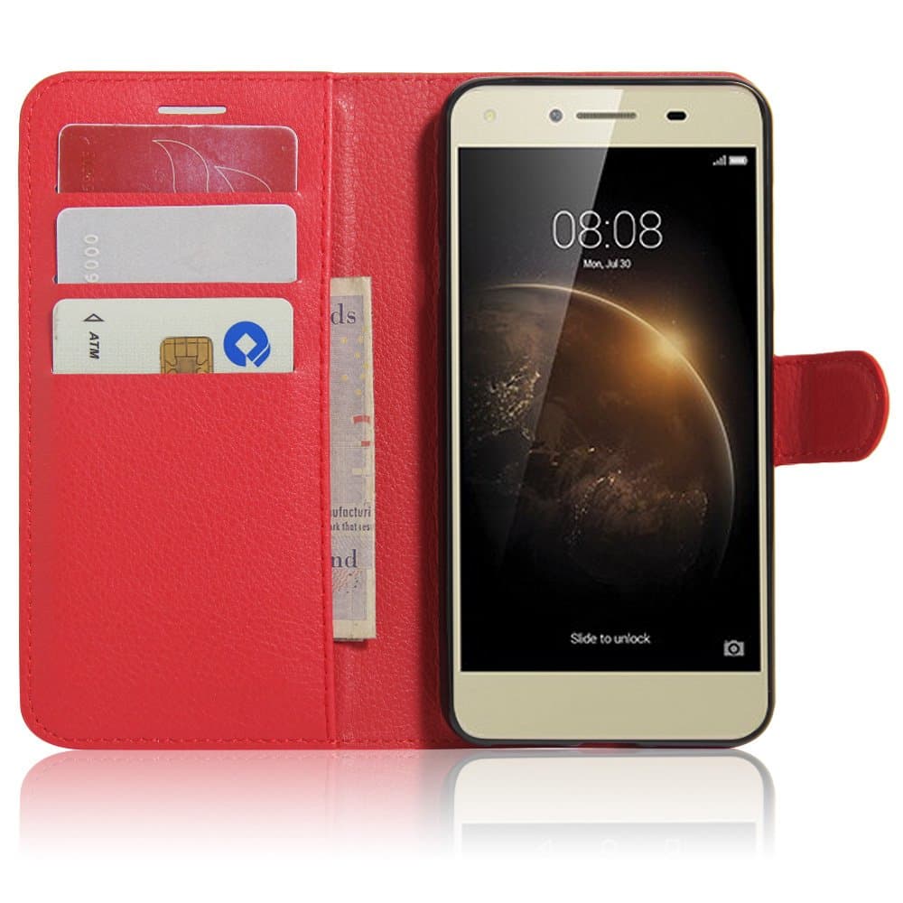 Manyip Phone Case Cover PU Leather Stand Wallet Flip Case Cover for Huawei Y6 ii(Elite)/Huawei Y5ii,Business Style Phone Protection Shell,The case with[Cash and Card Slots](JFC5-11)