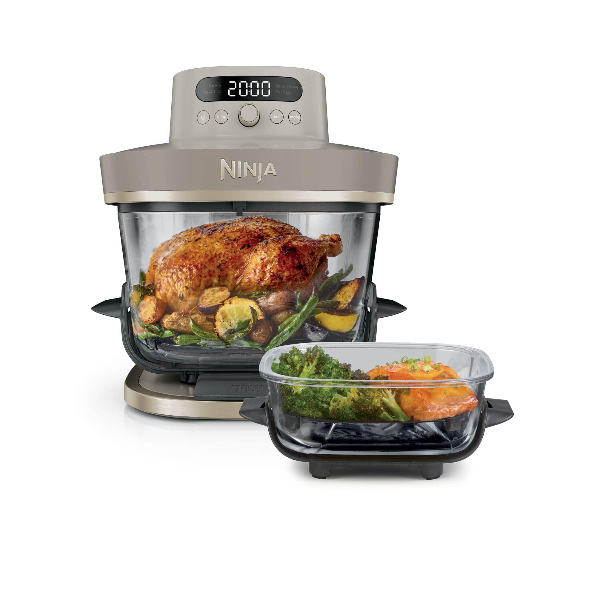 Ninja CRISPi PRO XL Glass Air Fryer, 5 Preset Cooking Functions, AS090UKSD