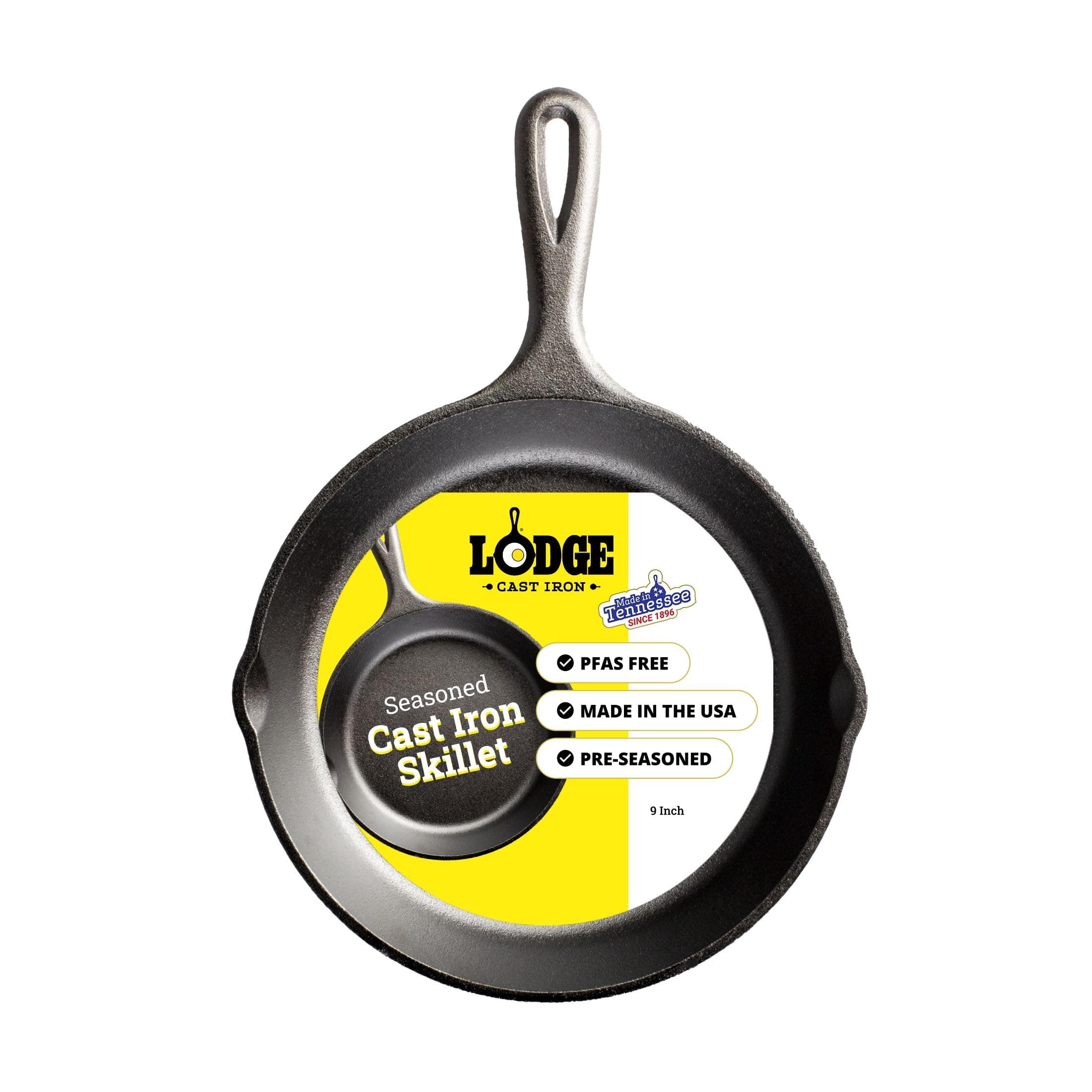 Lodge L6SK3 9-Inch Logic Pre-Seasoned Skillet (Black)