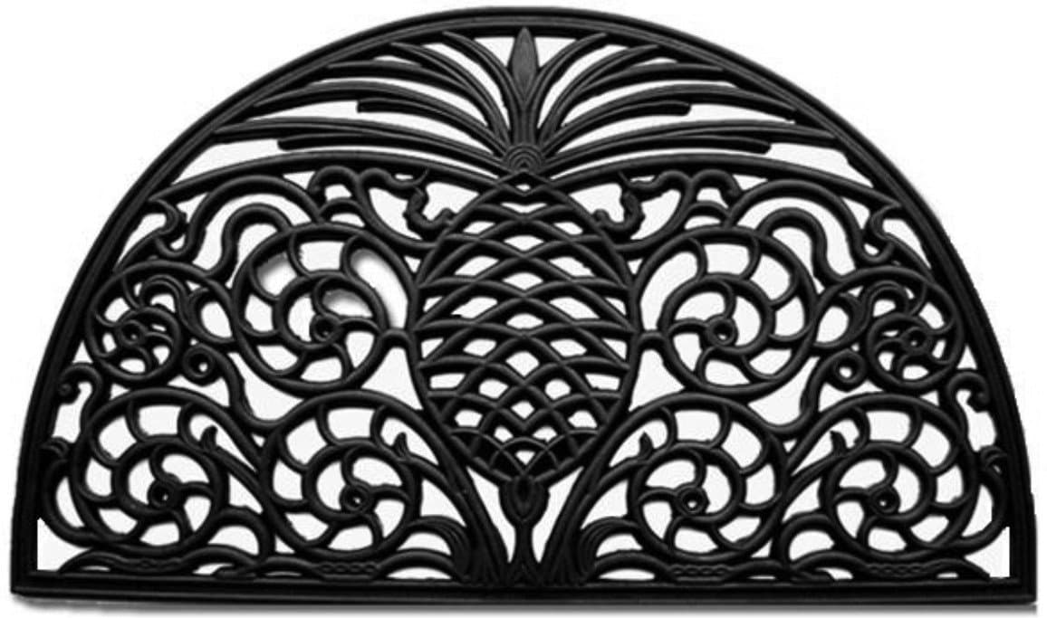 Home & More 900131830 Pineapple Grandeur Rubber Doormat, 18" x 30" x 0.50", Black