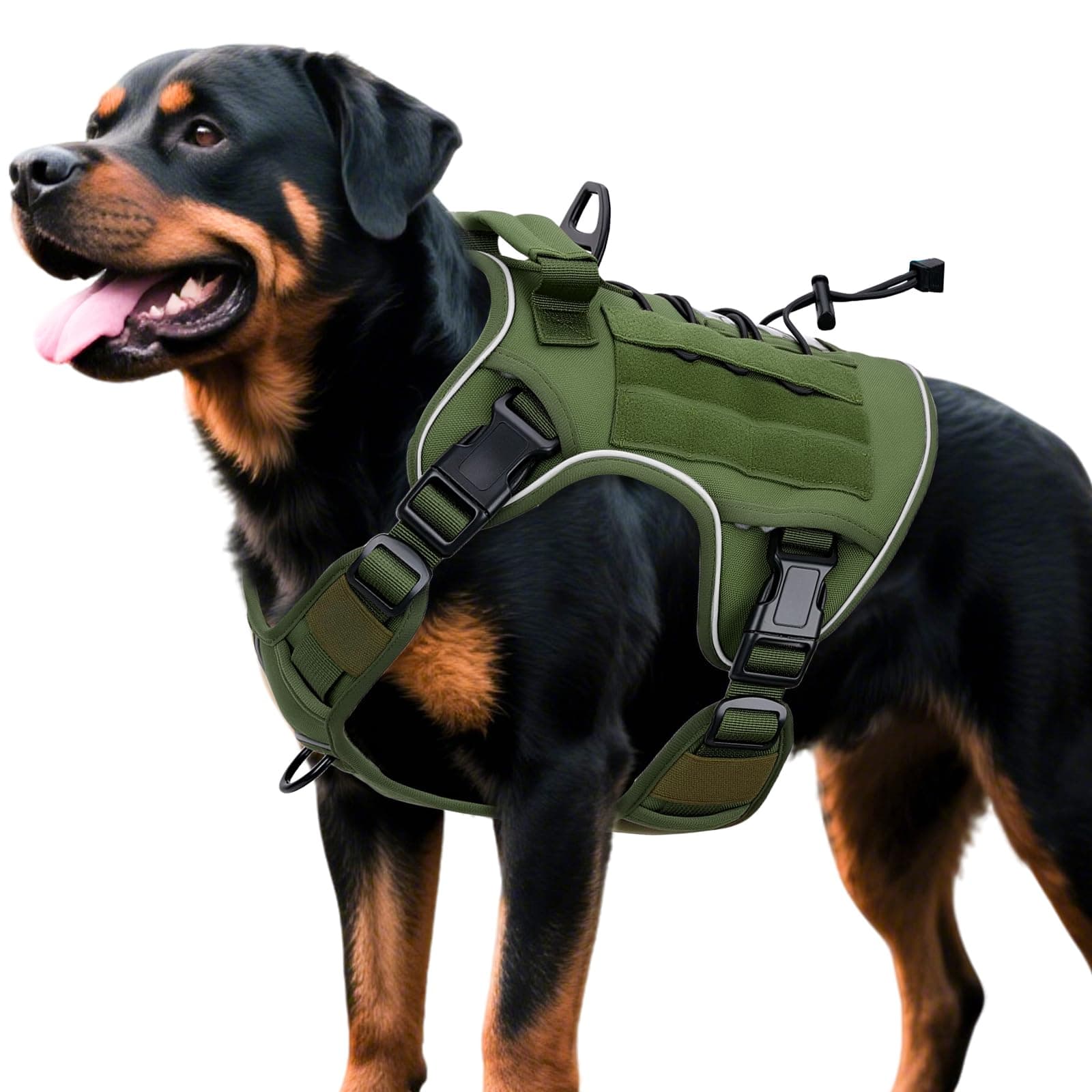 Bruvoalon Heavy-Duty Tactical Dog Harness for Large Dogs, No Pull Adjustable Reflective K9 Vest with Molle System, 12 Colors & 4 Sizes, Military-Grade Control for Training, Outdoor & 10+ Breeds