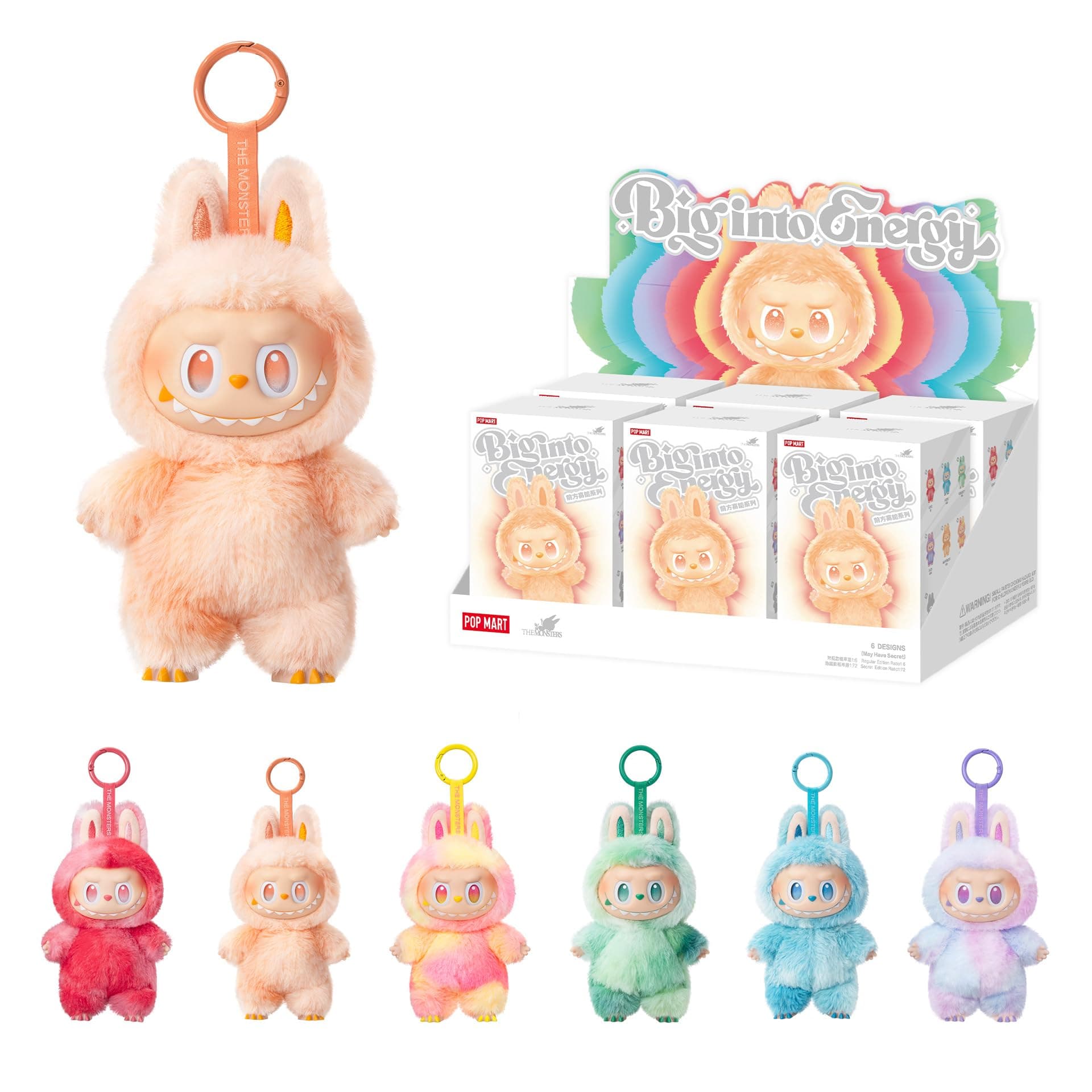 POP MART THE Monsters Big into Energy Vinyl Plush Doll Blind Box, 6PC